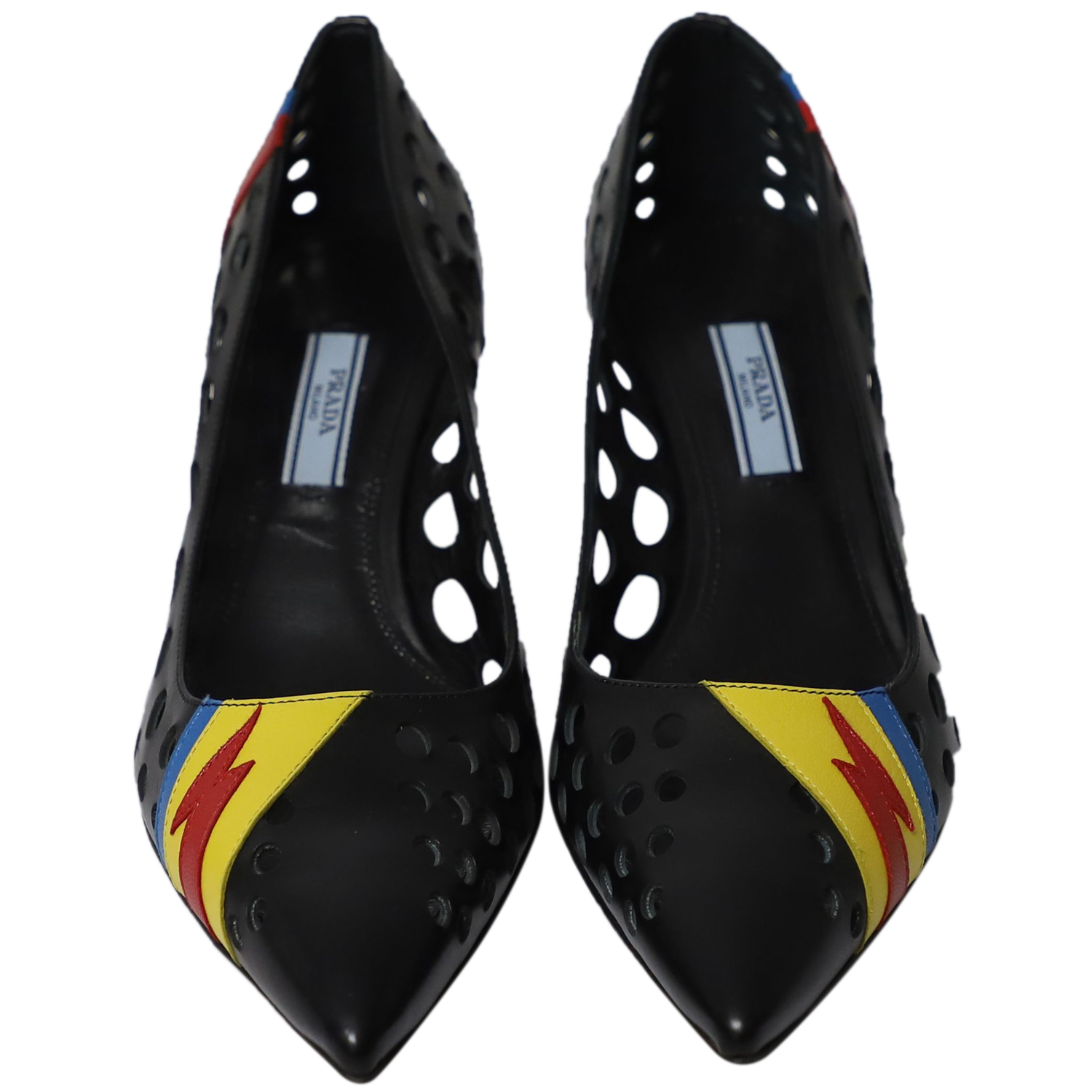 Prada Resort 2016 Genombrutna spetsiga klackar i flerfärgad läder 2