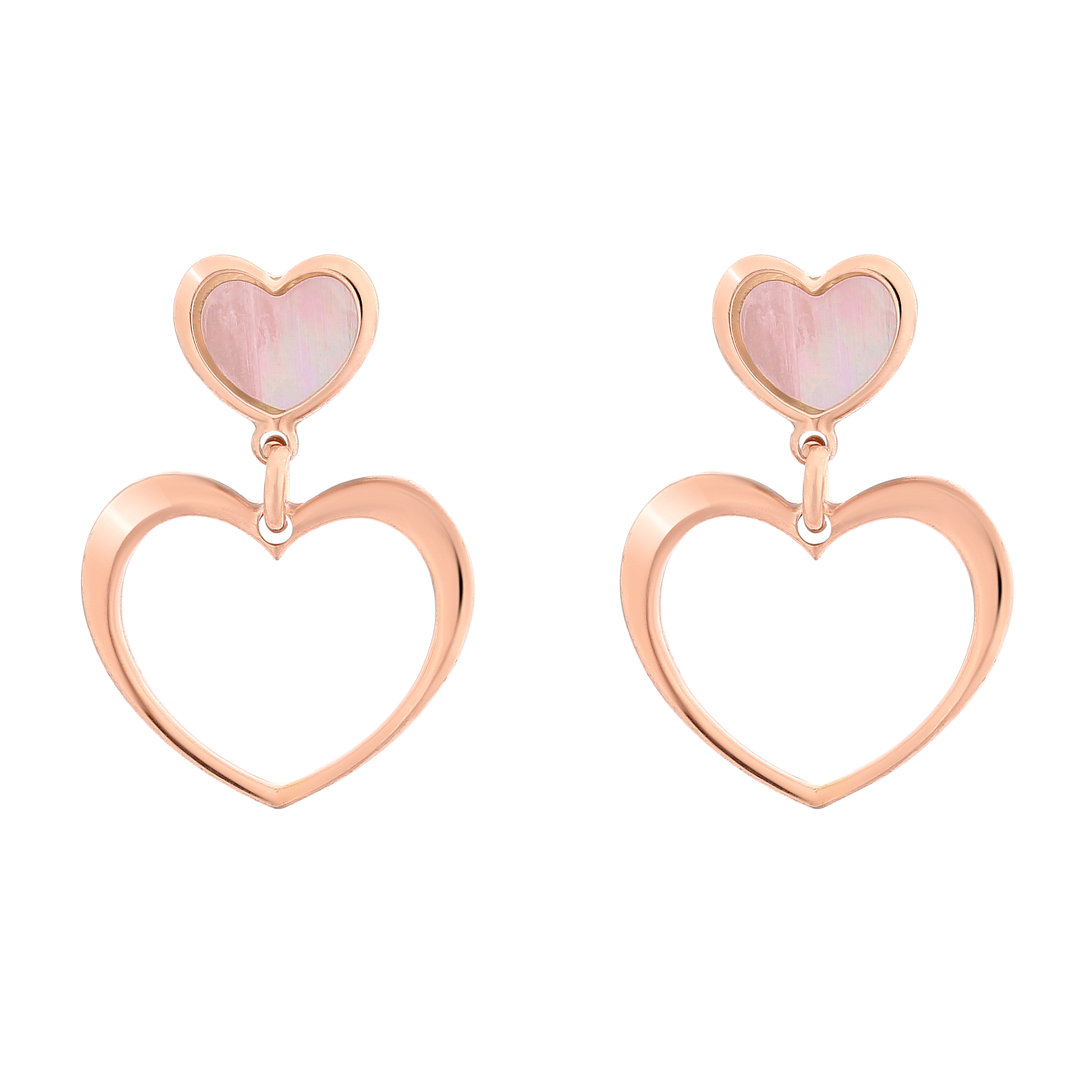 Thumbnail - Orphelia 'Mada' Damen 925 Sterlingsilber Anhängerohrringe - Rosé ZO-7389