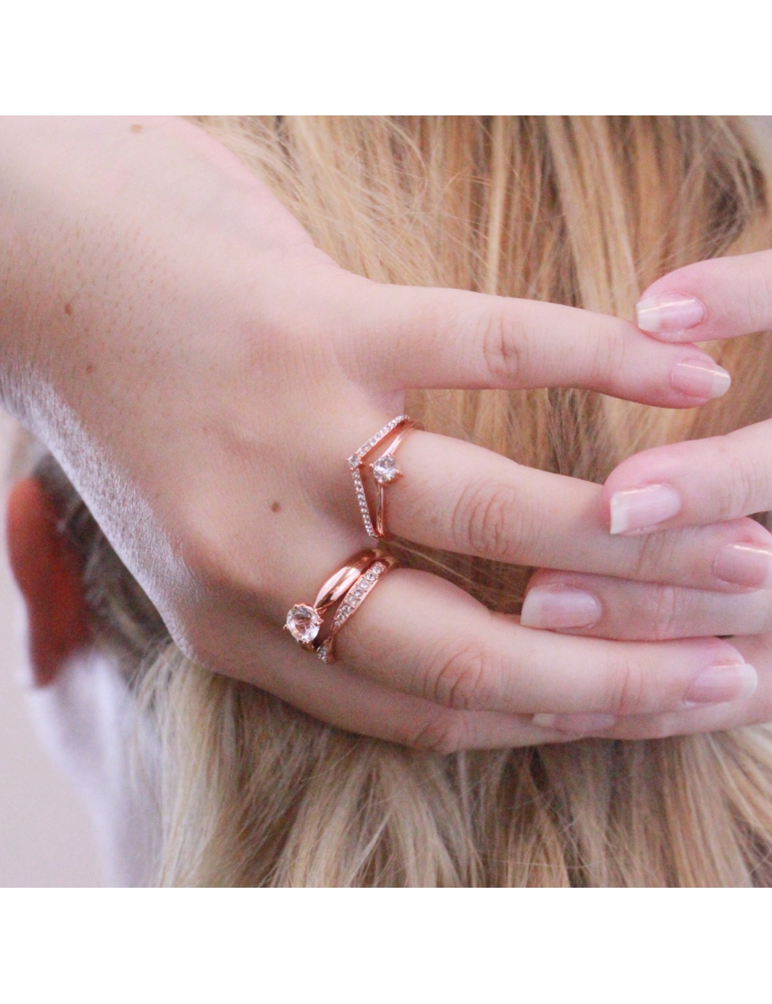 MYC Paris Prestige Ring roséguld och kristall dam – bild 2
