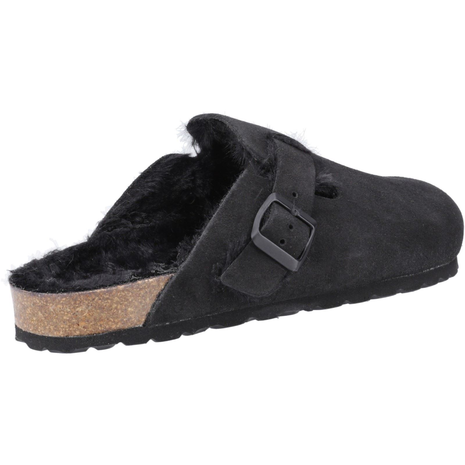 Hush Puppies Jade Läder Damskor Svart Tofflor – bild 2