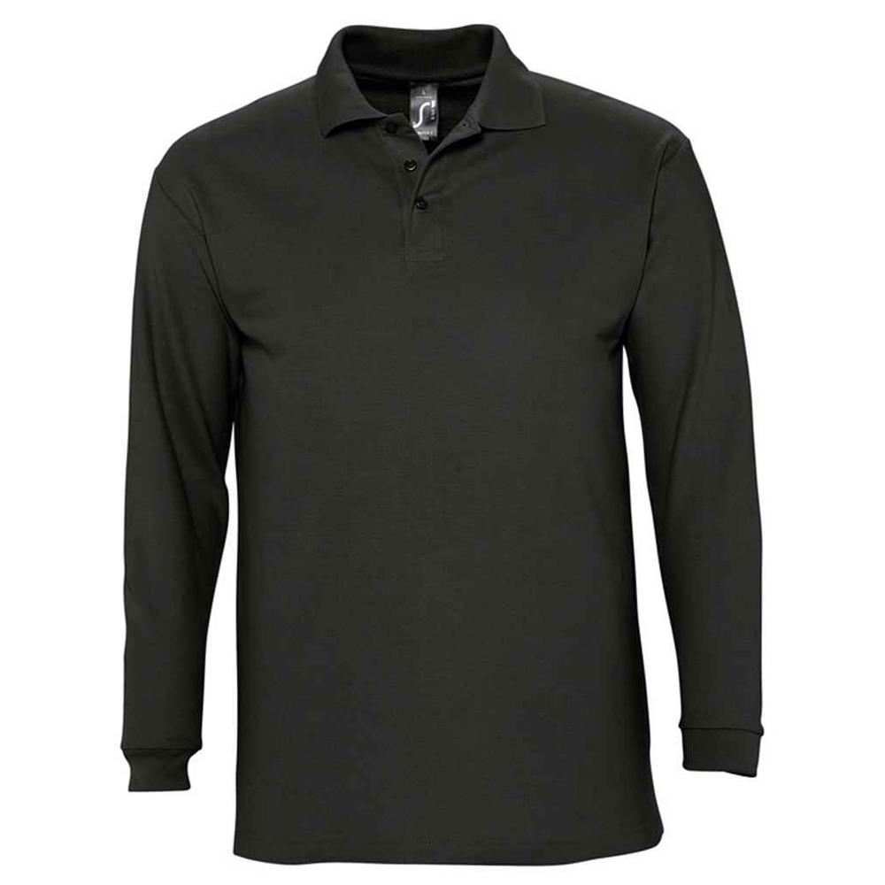 SOLS - "Winter II" Poloshirt für Herren/Damen Unisex Langärmlig (Schwarz)