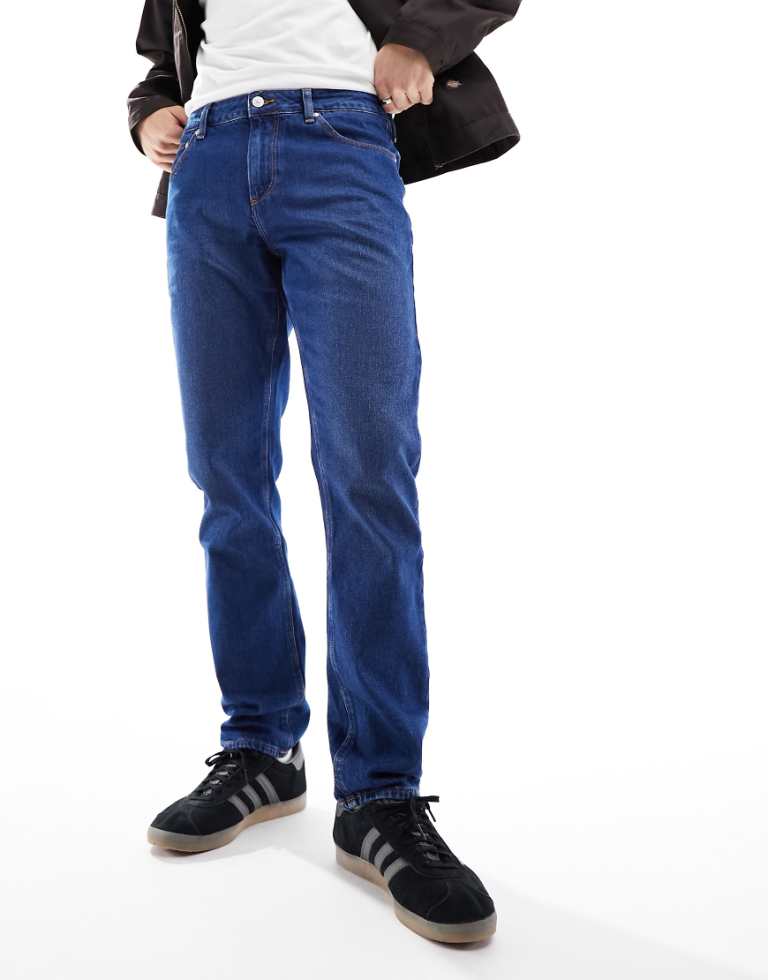 ASOS DESIGN Mens slim jeans in mid wash blue - Size 30W/34L