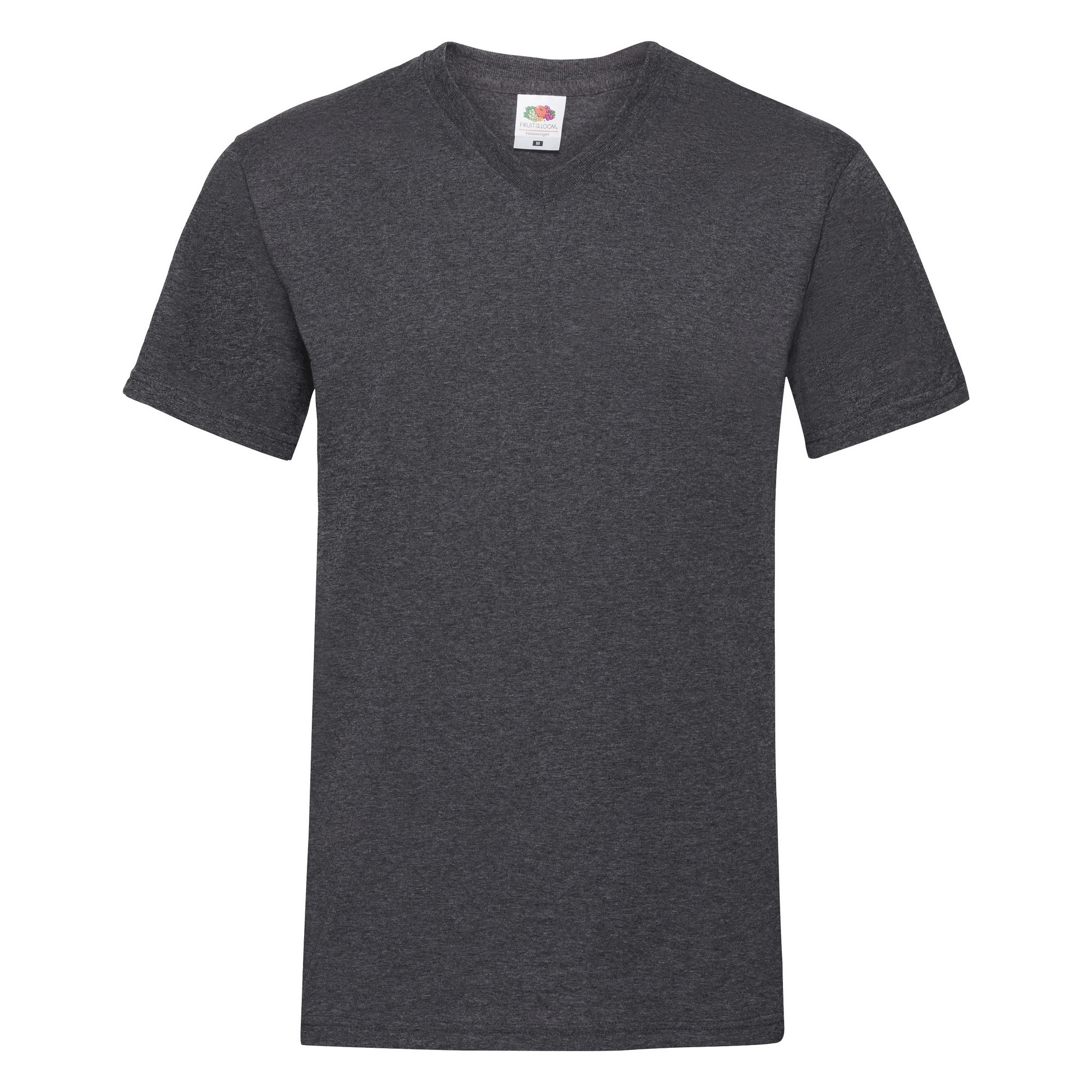 Thumbnail - Fruit Of The Loom Valueweight T-shirt für Männer mit V-Ausschnitt, kurzärmlig (Dunkelgrau meliert)