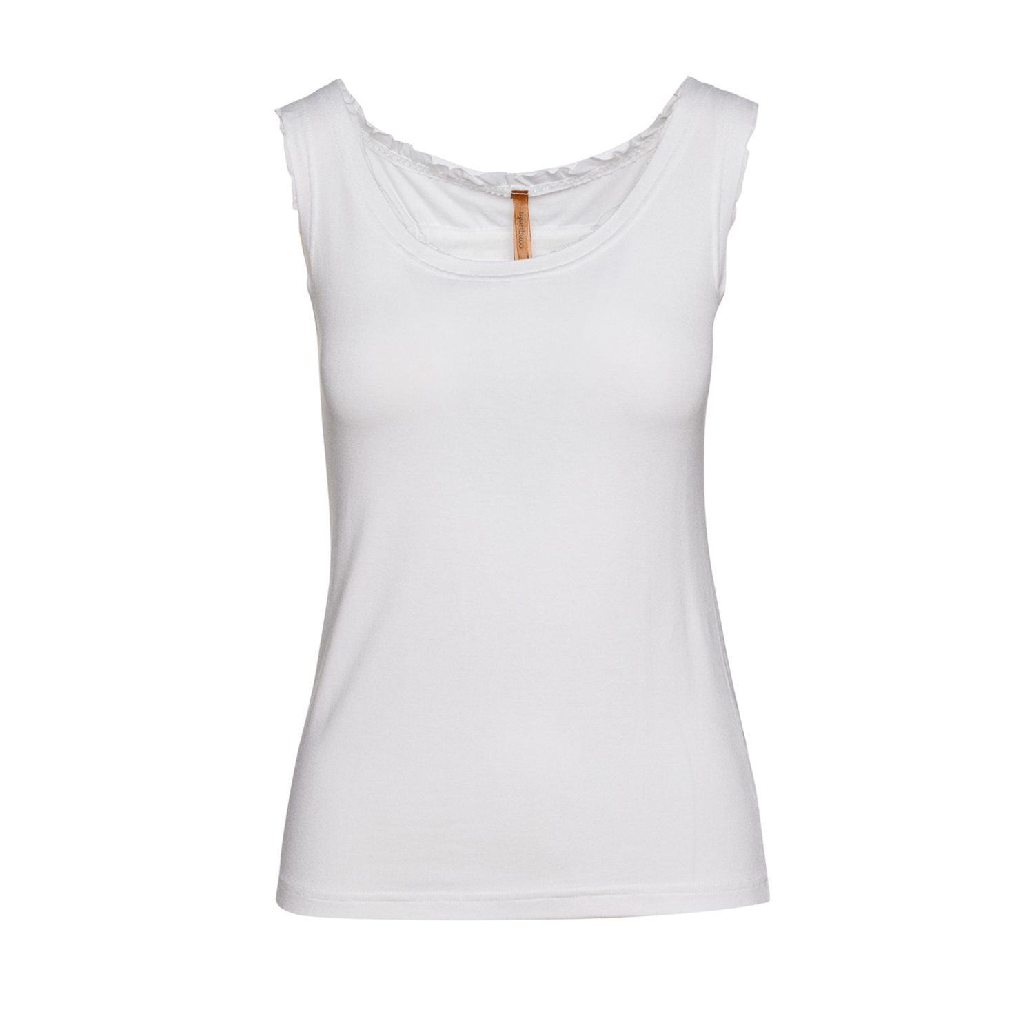 Raw Edge detail Conquista top in wit