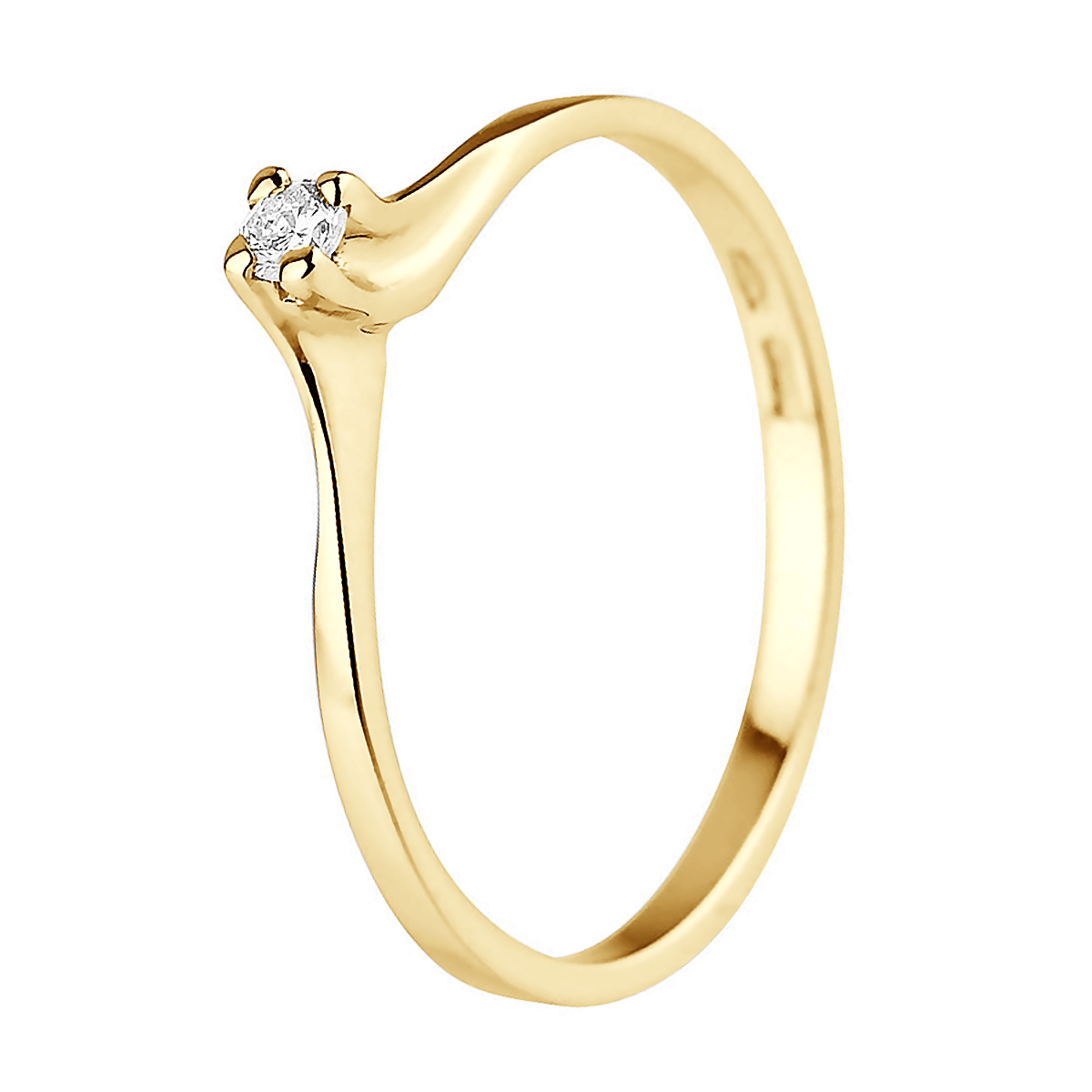 Diadema Womens - Ring - Diamonds - Yellow Gold - White - Size K