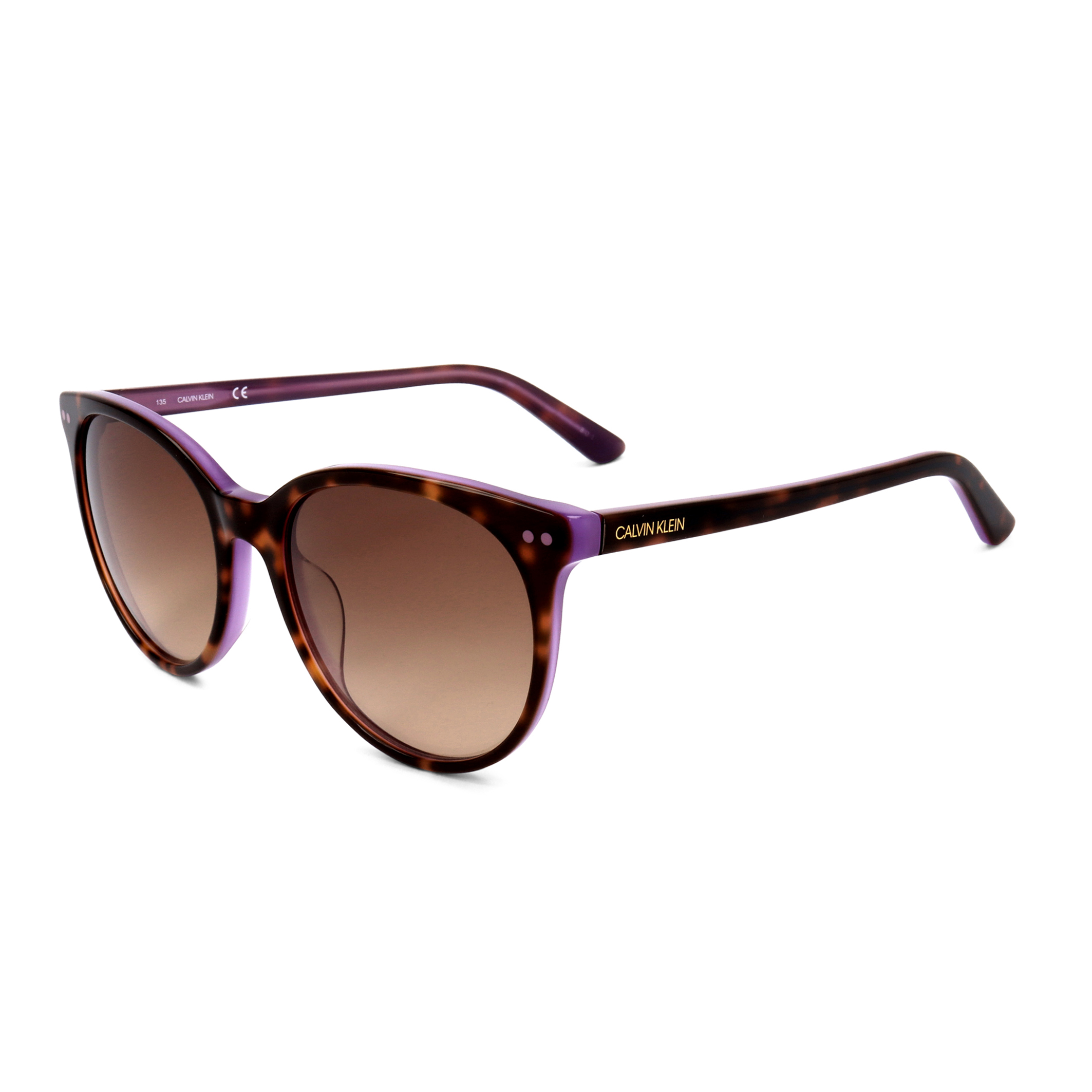 Thumbnail - Calvin Klein Rund Damen Schildkröte Milchig Lila Braun CK18509S