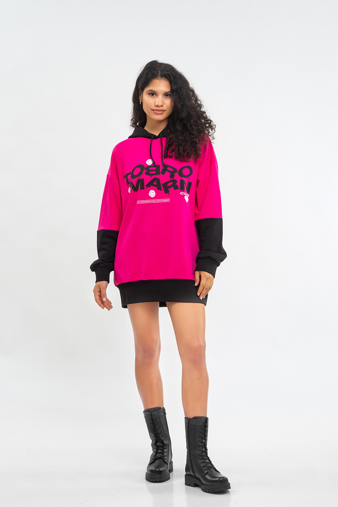 Thumbnail - Tom Barron Damen-Kapuzenkleid – Logo-Rückseite in Oversize