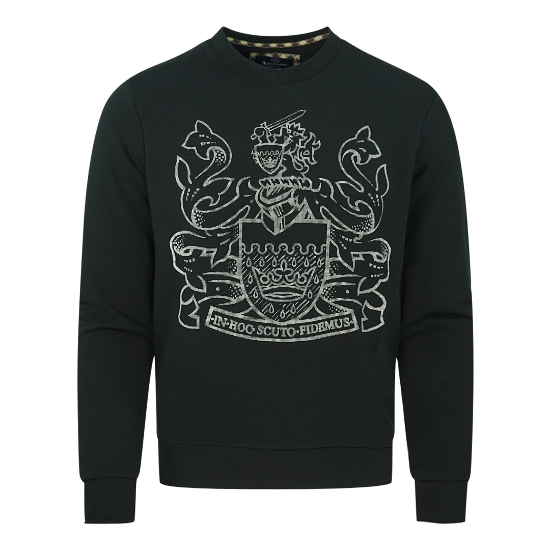 Thumbnail - Aquascutum Großer Aldis Logo Schwarzer Sweatshirt