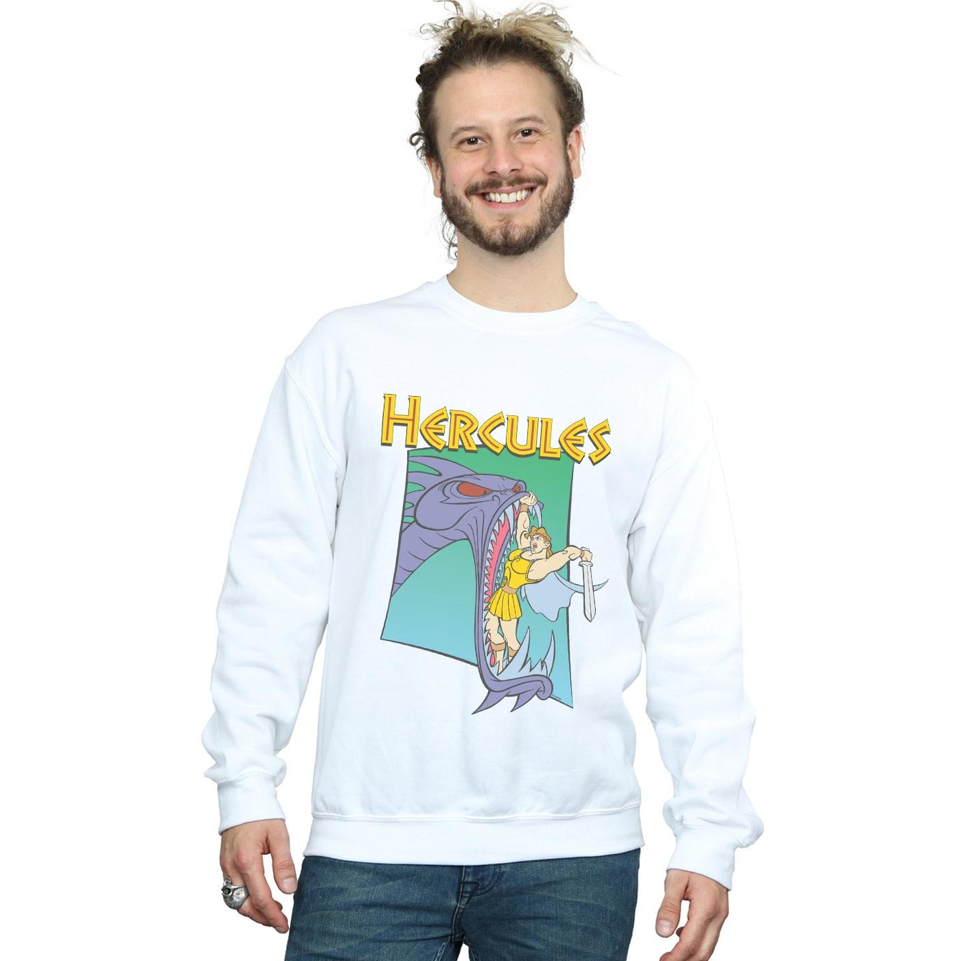 Disney Mens Hercules Hydra Fight Sweatshirt (White) herr – bild 2