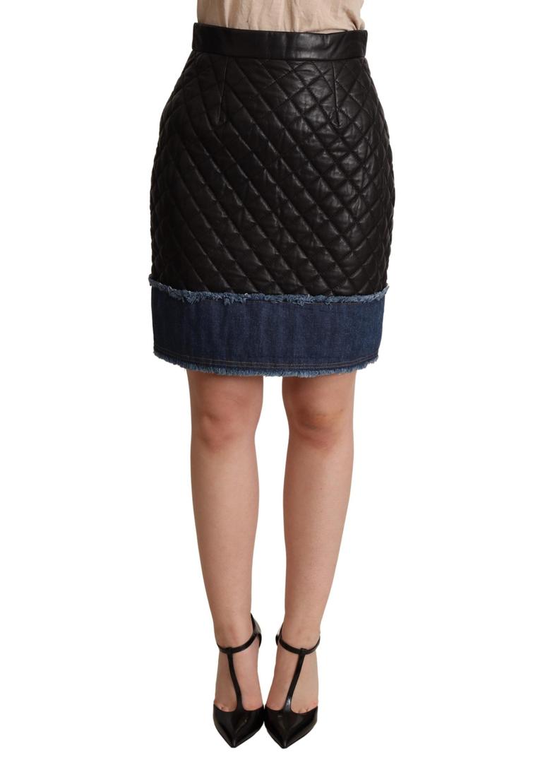 Dolce & Gabbana WoMens Black Quilted Leather Mini Skirts material_leather1 – Size IT 38 (Womens)