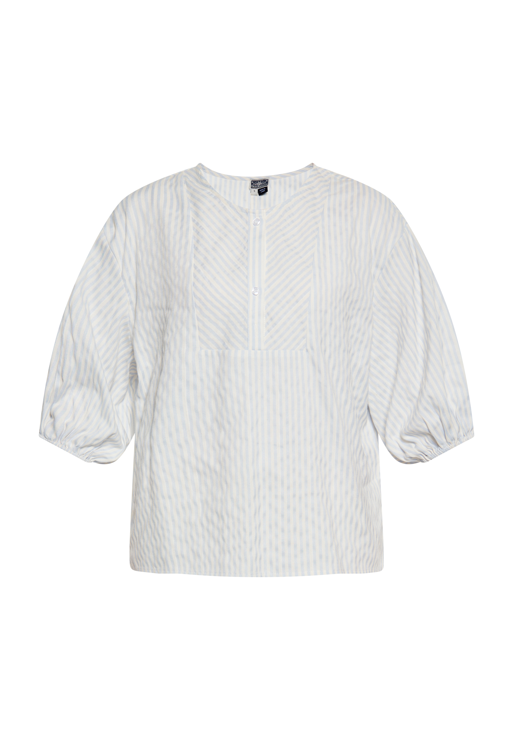 Thumbnail - Dreimaster Bluse Damen hellblaues Wollweiß