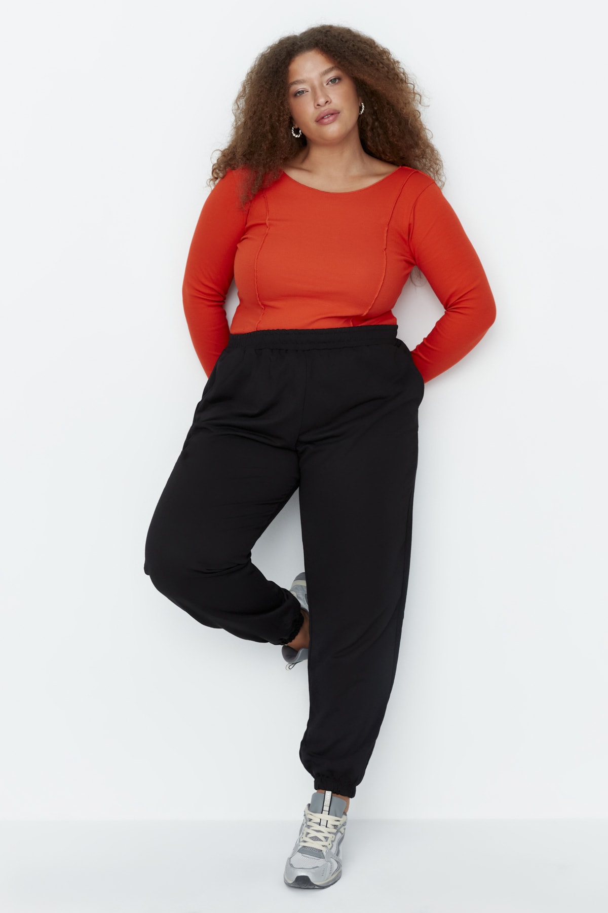 Trendyol Curve Trendyol Dam Högmidjade Lösa Joggers Större Storlekar Sweatpants byxor – bild 2