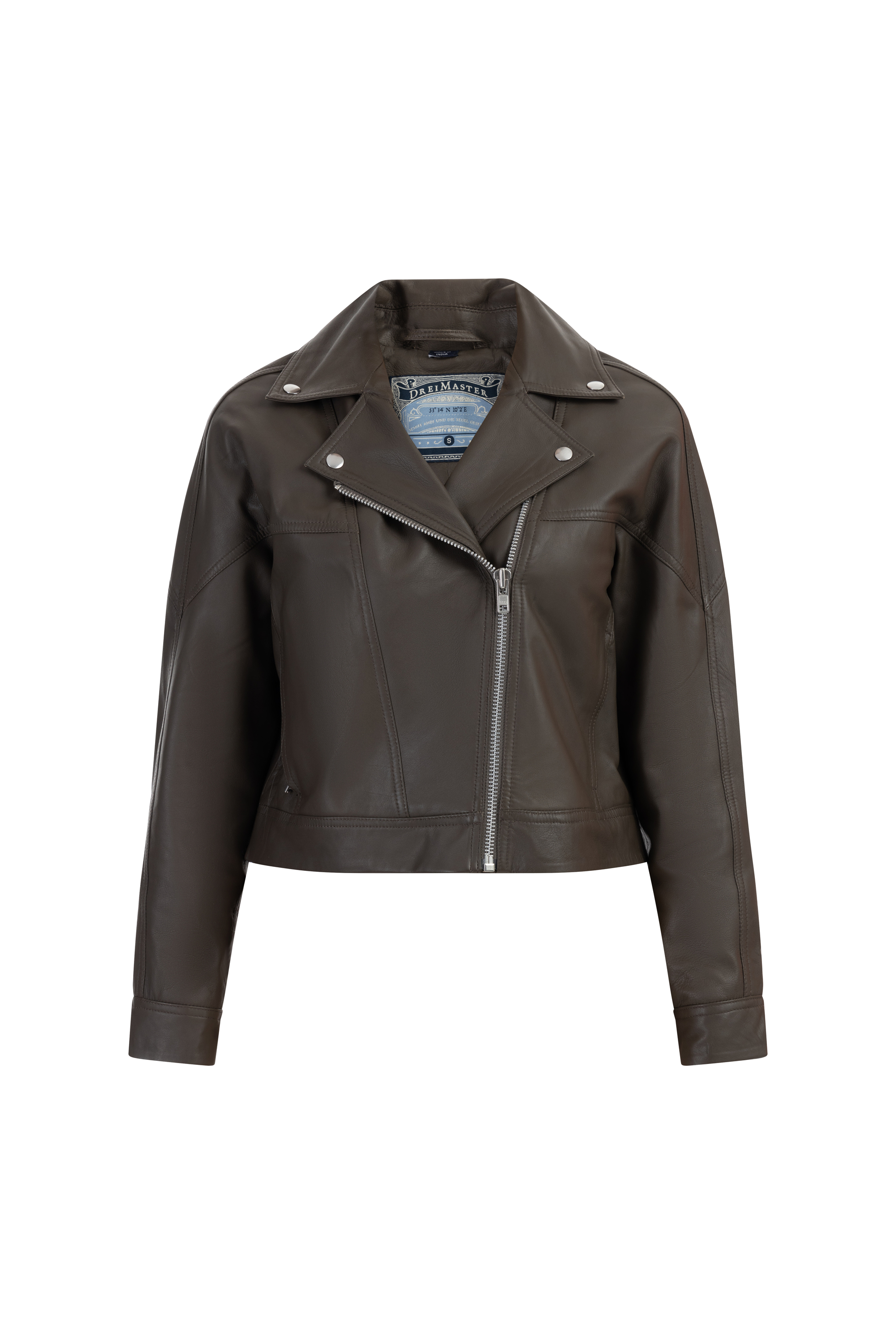 Dreimaster Lederen jas Dames taupe