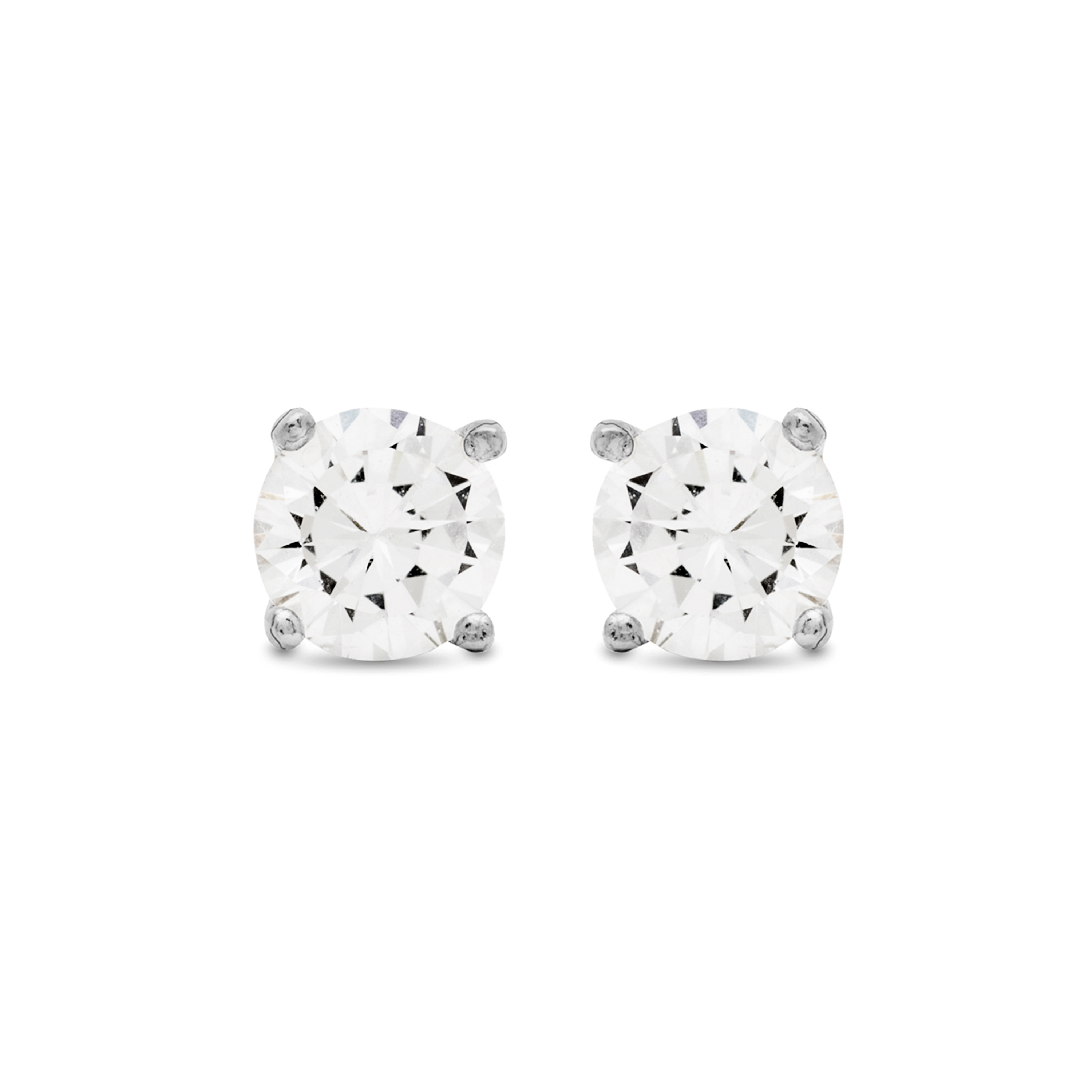 basic-örhängen i 925 sterlingsilver och briljantslipade zirkoner med rodiumpläterad yta