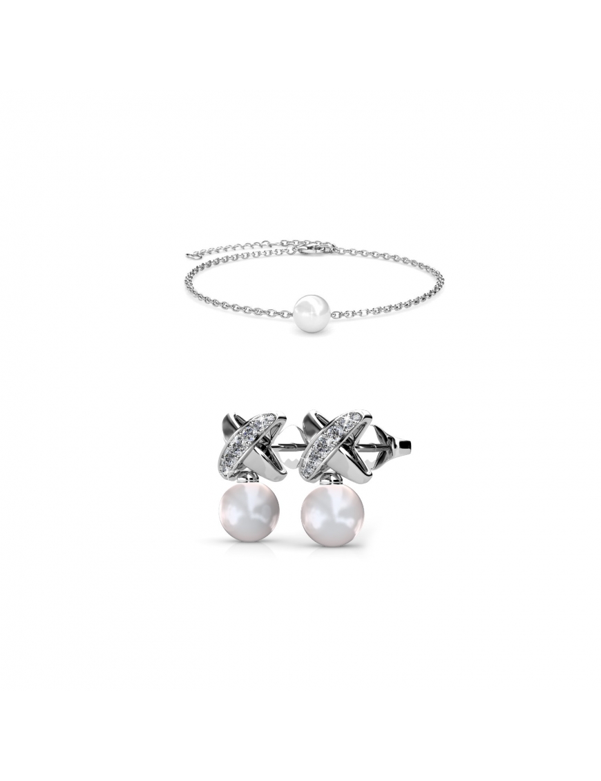 Thumbnail - Chris Pearl Crystal Set - Silber und Kristall