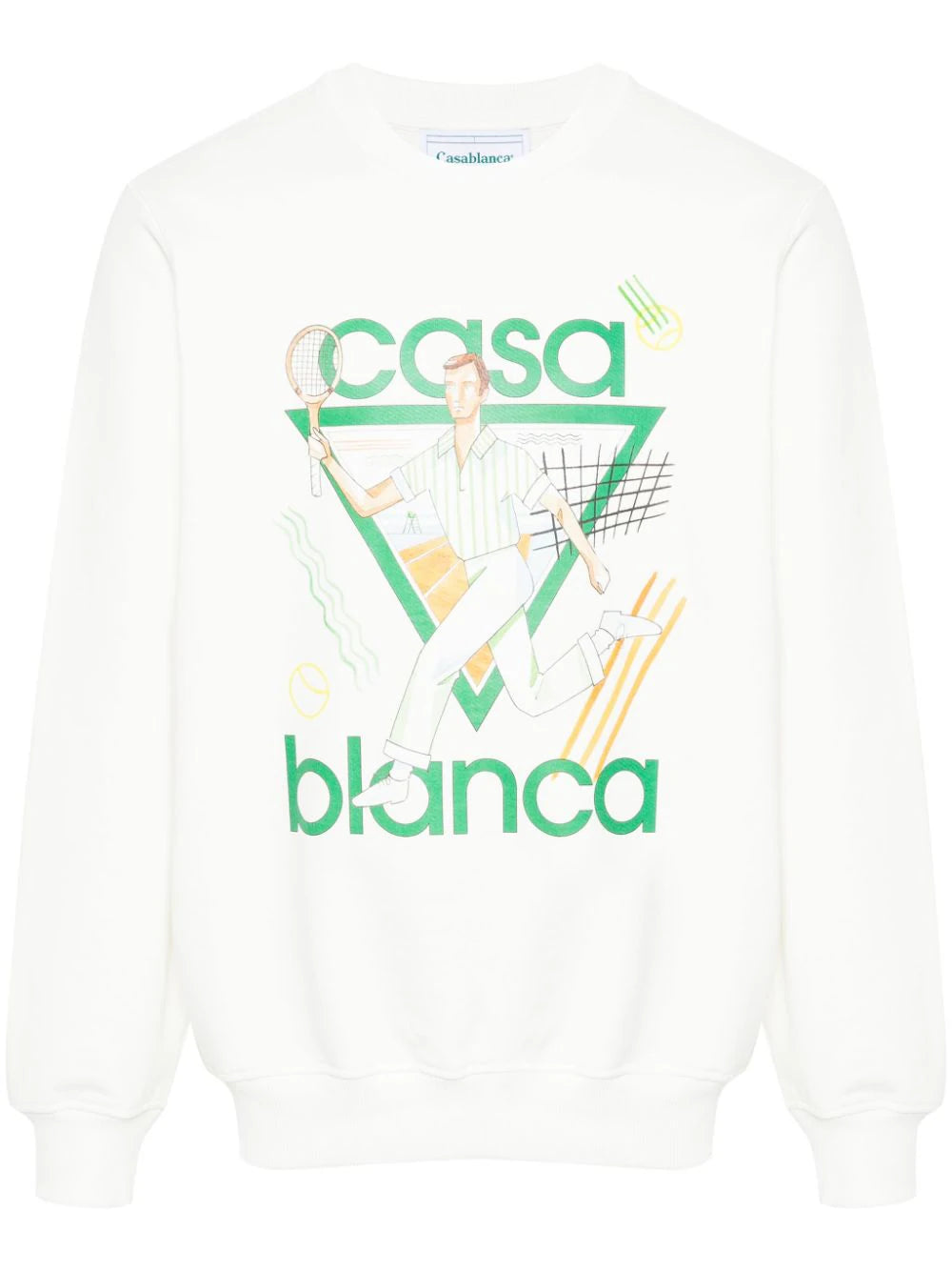 Casablanca Mens Le Jeu Printed Cotton Sweatshirt in White - Size Medium