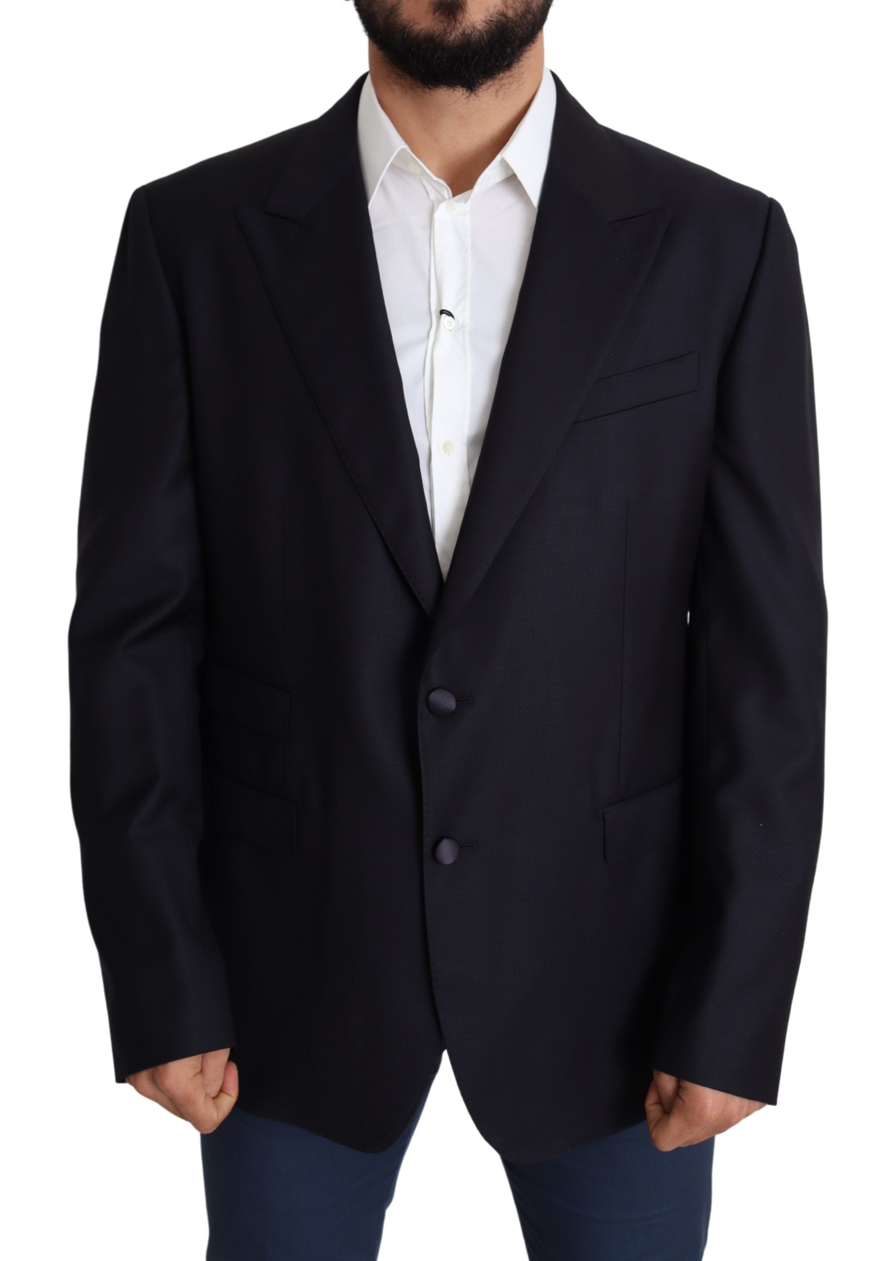 Dolce & Gabbana - Blazer NAPOLI simple boutonnage en laine noire pour homme