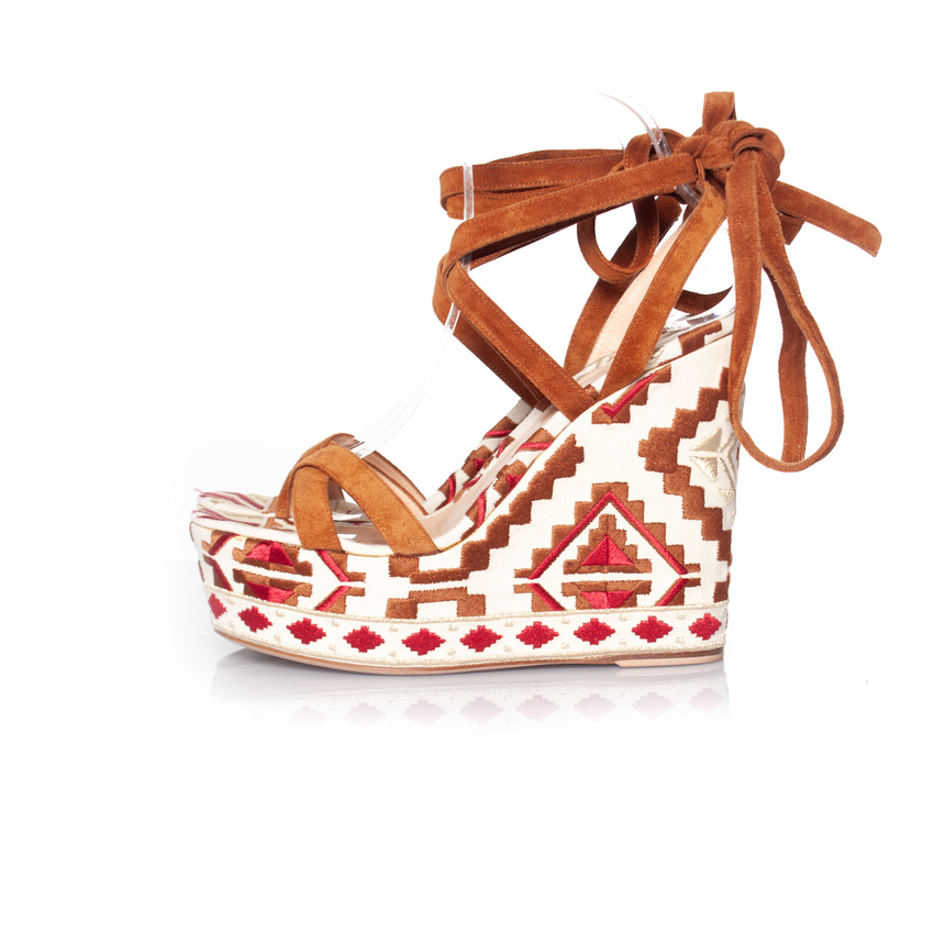 Gianvito Rossi Pre-owned Cheyenne kiltryffel sandaler med klack dam – bild 2