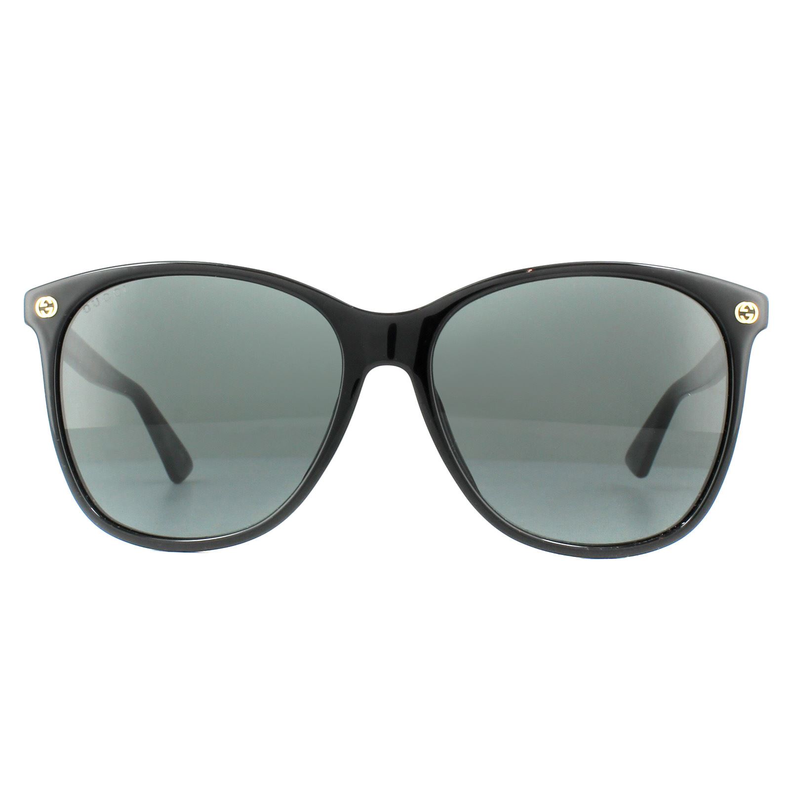 Gucci Round Womens Black Grey Sunglasses - One Size