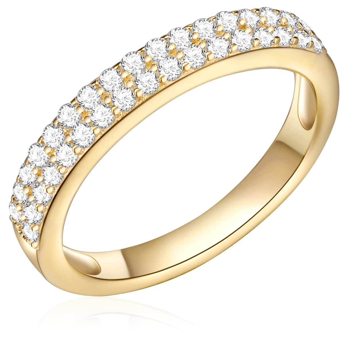 Rafaela Donata Womens Female Sterling Silver Ring - Gold - Size P