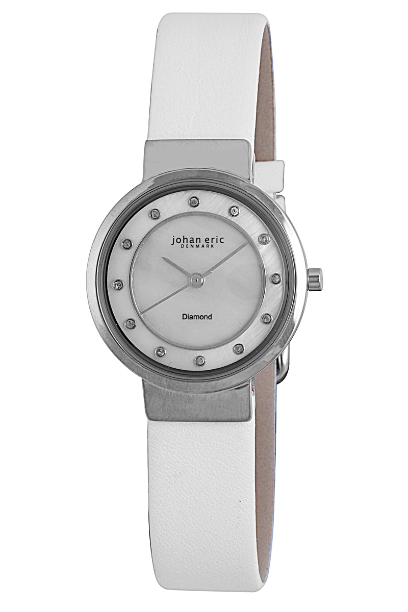 Johan Eric : arhus diamond WoMens mother of pearl watch.. - White Leather - One Size