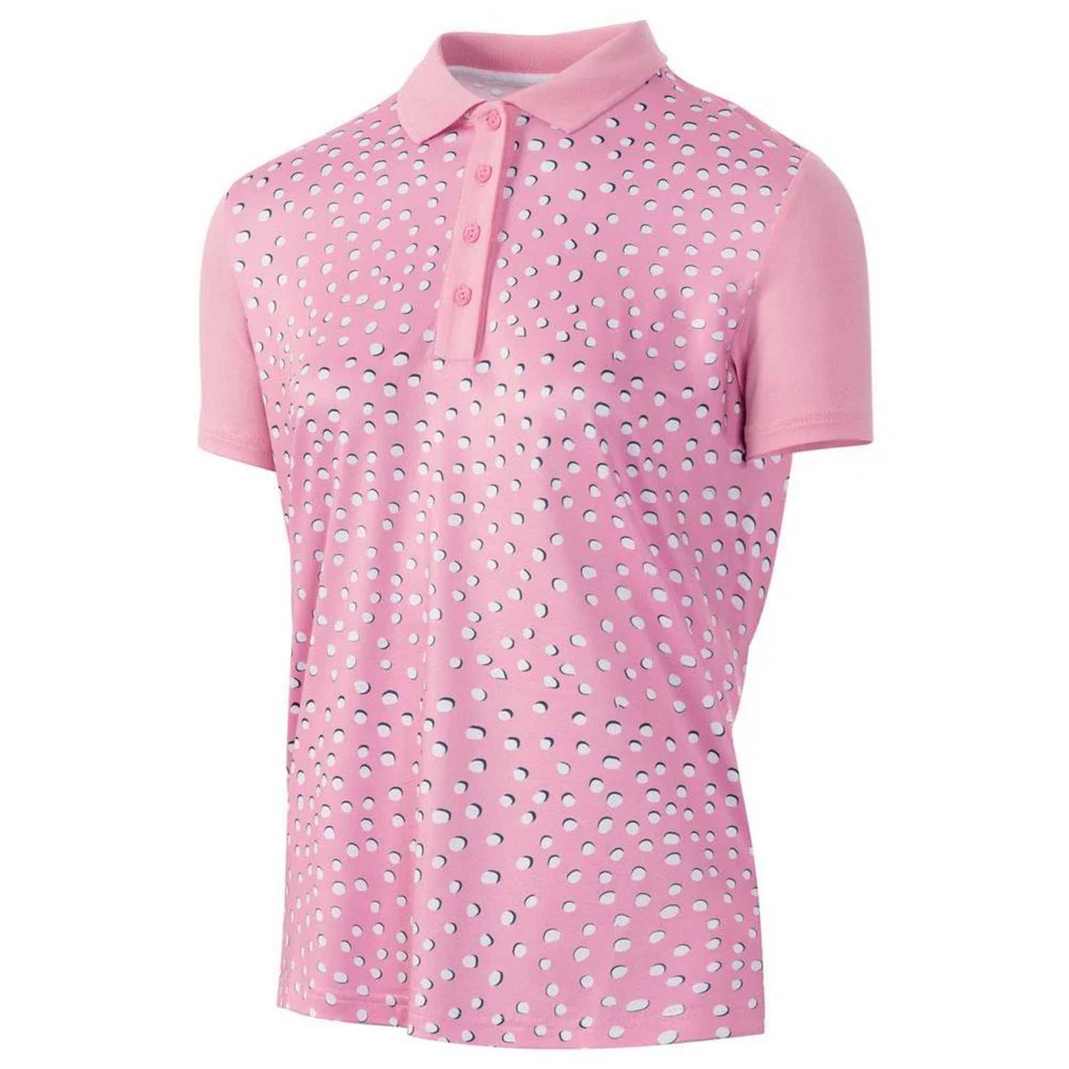 Island Green Womens/Ladies Spotted Golf Polo Shirt (Pink/White) - Size Small