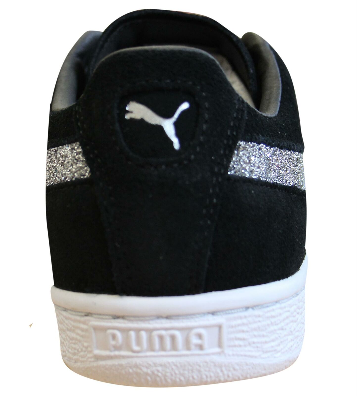 Puma Classic x Swarovski Svart Silver Läder Lace Up Träningsskor för herrar 366324 01 – bild 2
