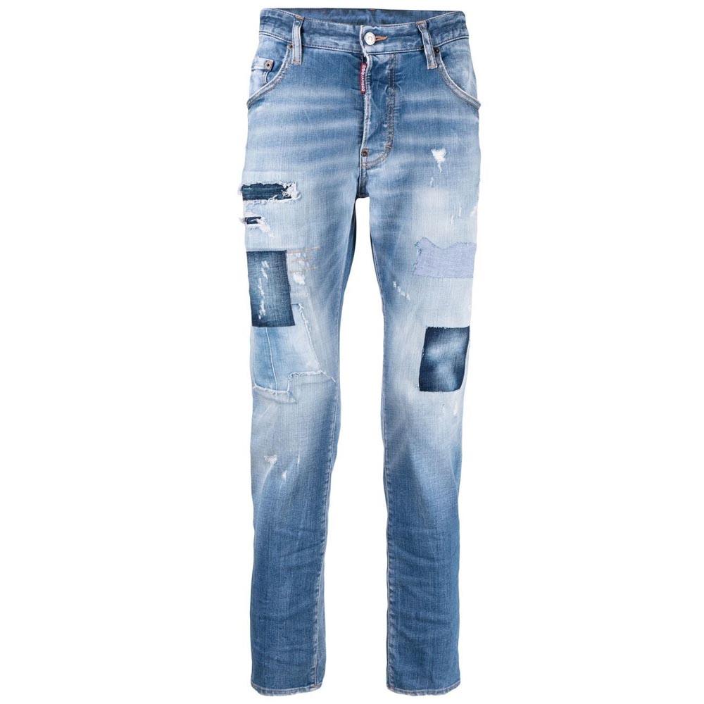 Thumbnail - Dsquared2 - Skater-jeans In Blau Mit Patch