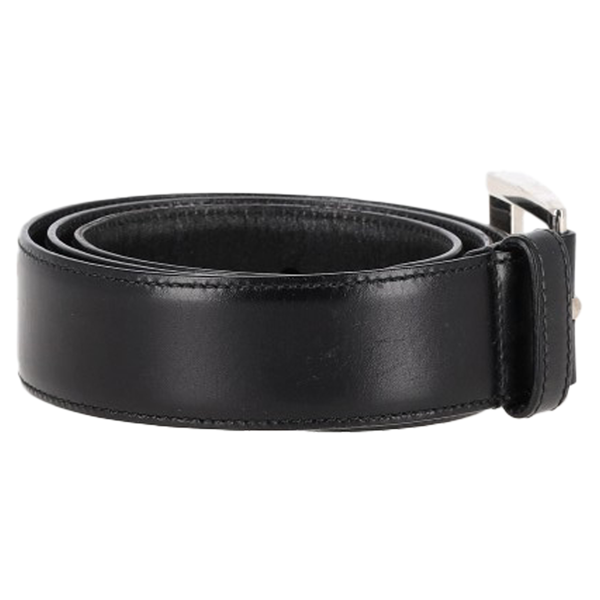 Prada Pre-owned Prada silverspänne bälte i svart läder dam – bild 2