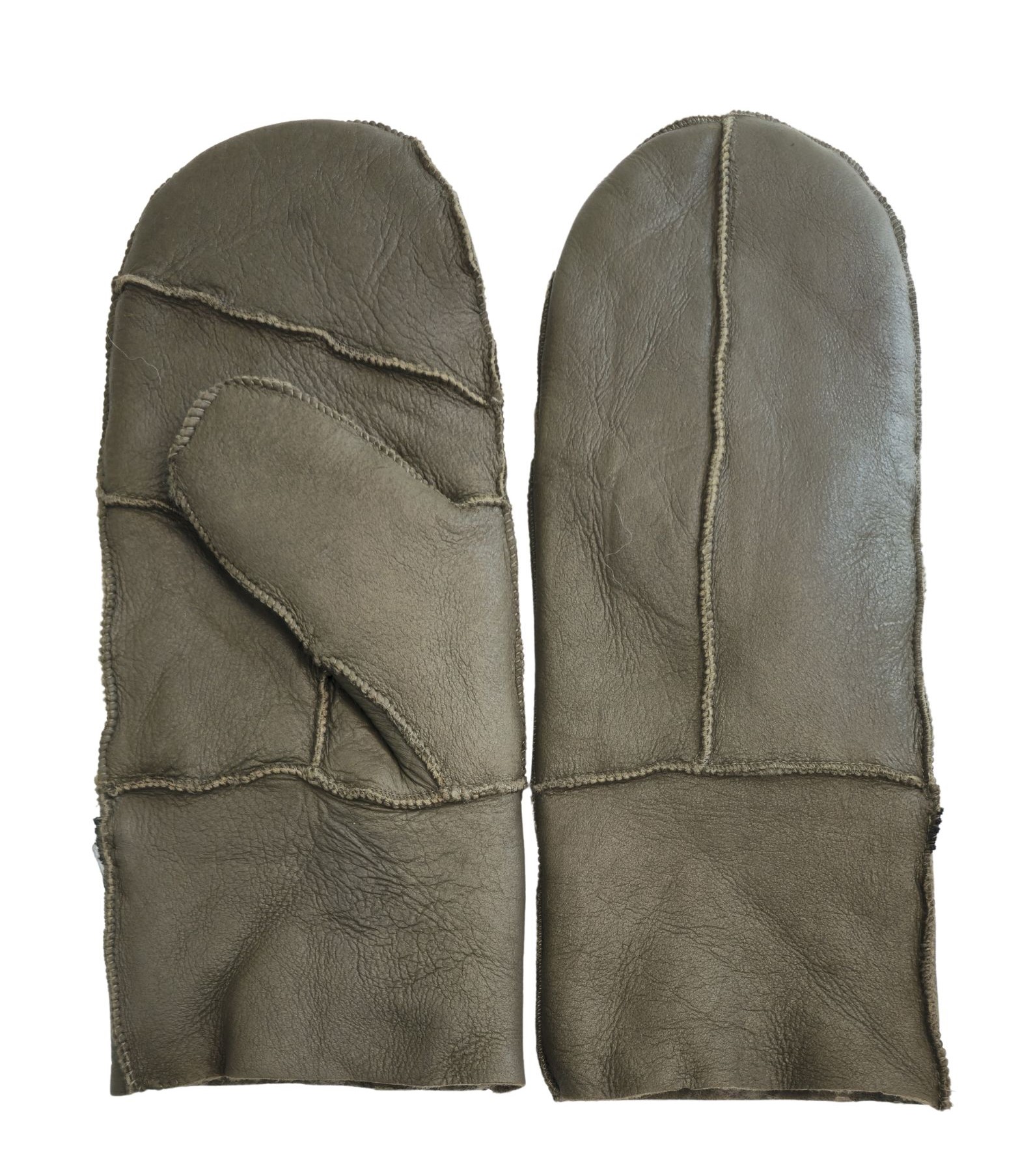 Infinity Leather Womens Green Genuine Real Sheepskin Leather Mittens Warm Gloves fingervantar dam – bild 2