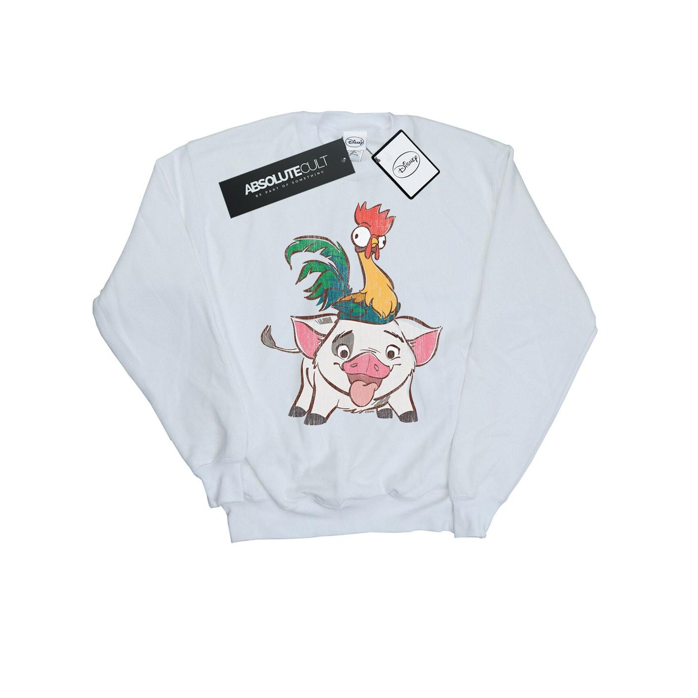 Thumbnail - Disney - "Moana Hei Hei And Pua" Sweatshirt für Herren (Weiß)