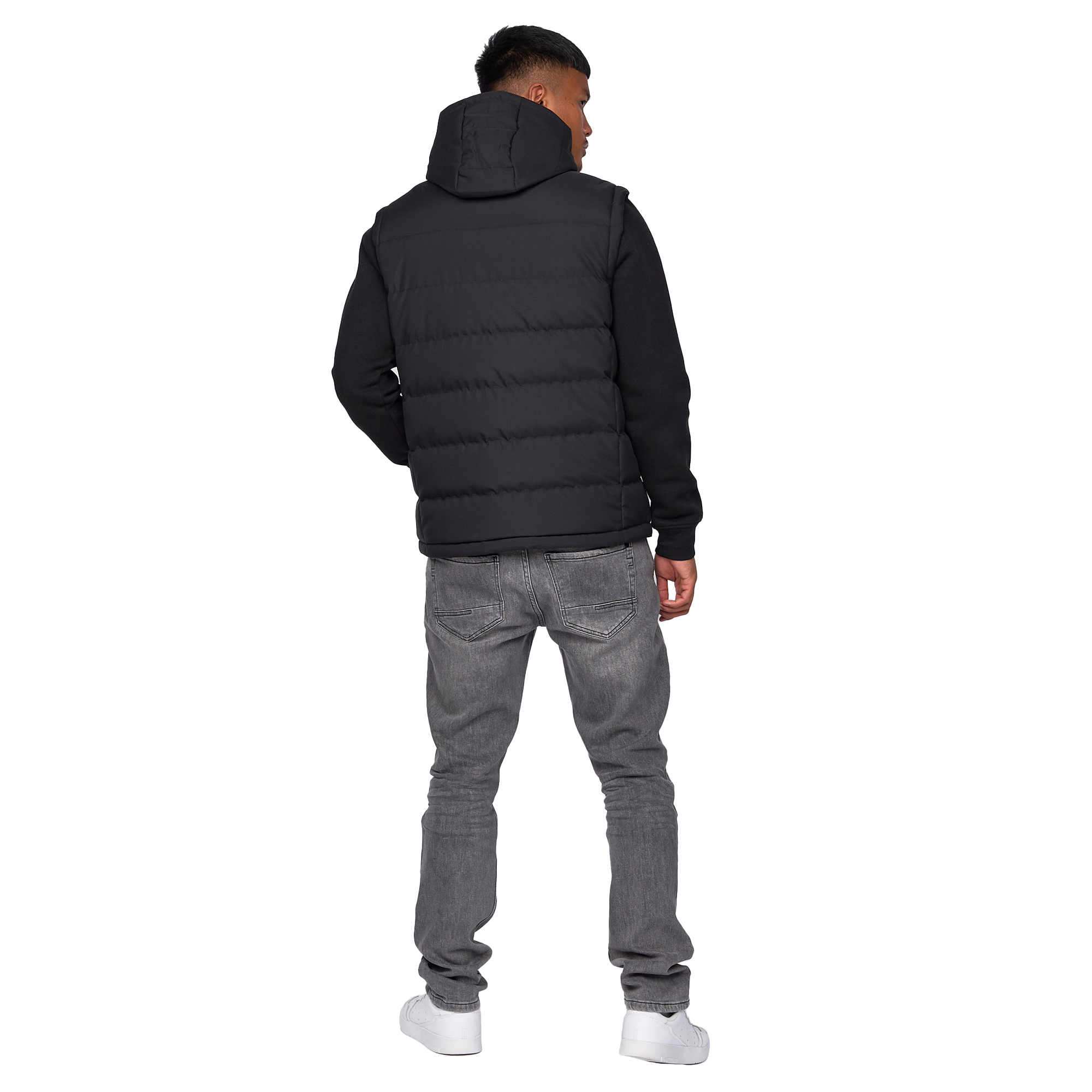 Crosshatch Mens Kampnew Präglad Gilet (Svart) västar herr – bild 2