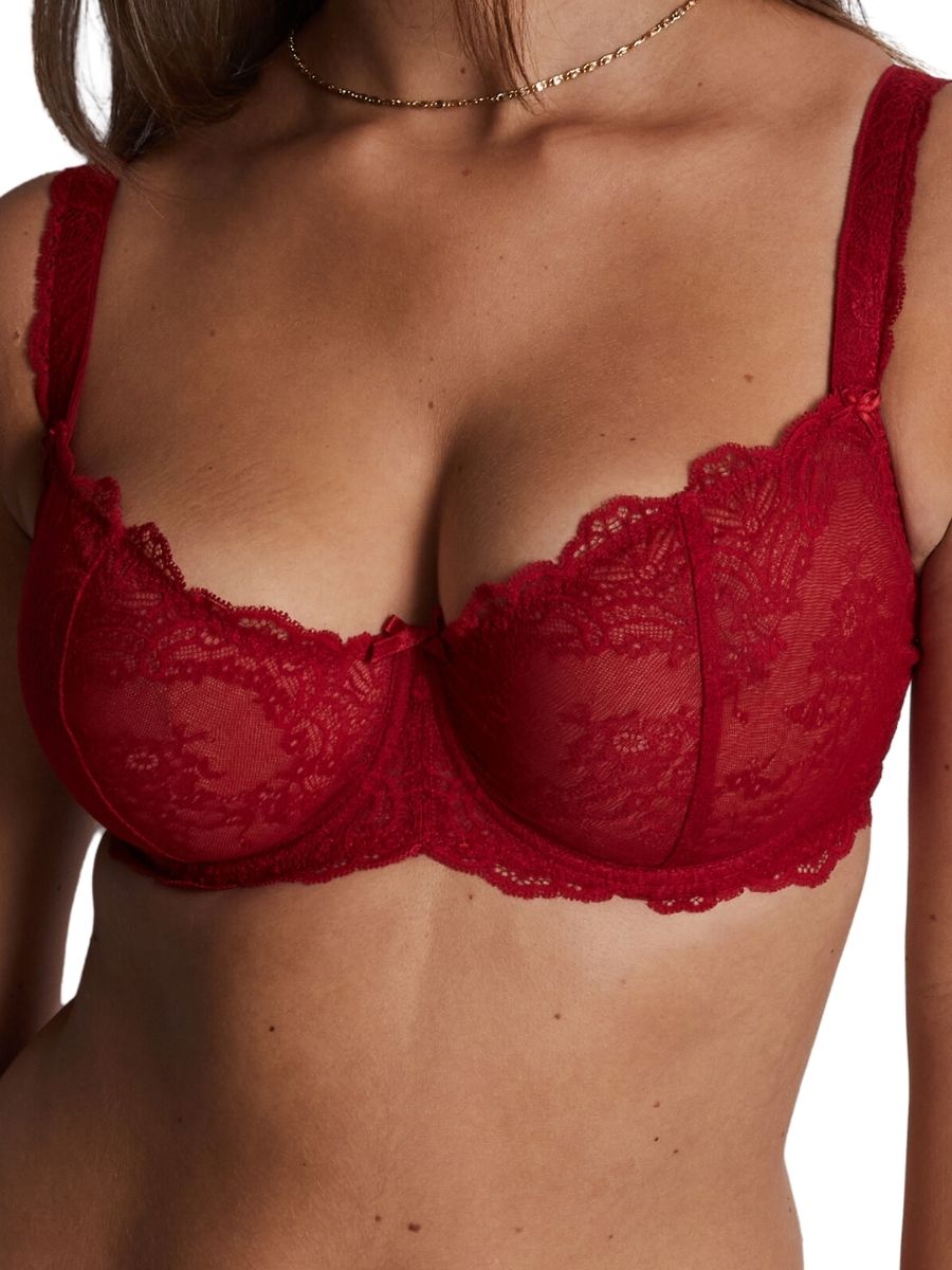 Aubade Womens Danse Des Sens Half-Cup Bra - Irresistible Red Polyamide - Size 36E
