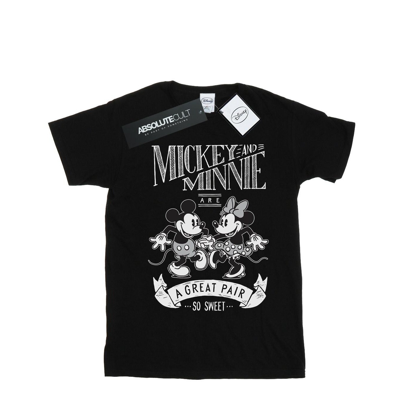 Thumbnail - Disney - "Mickey And Minnie Mouse Great Pair" T-Shirt für Mädchen (Schwarz)