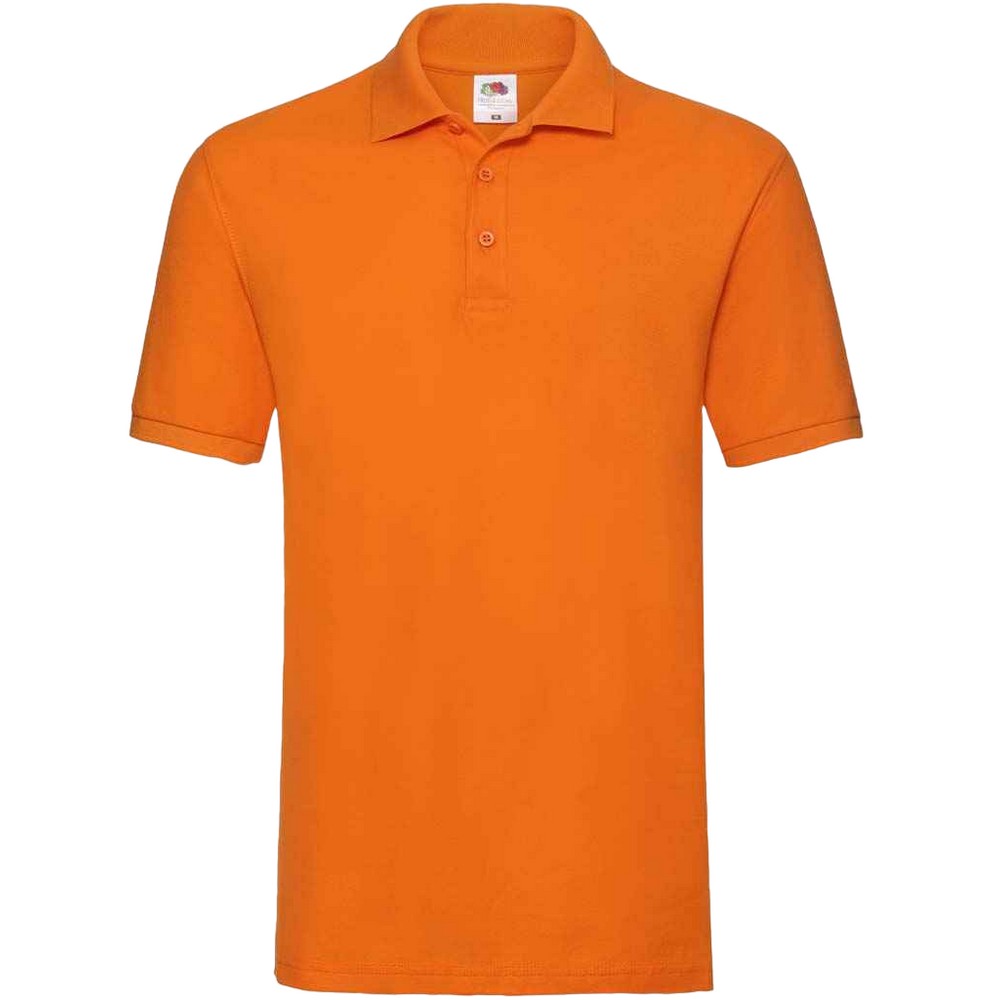Thumbnail - Fruit of the Loom Herren Premium Baumwolle Pique Polo Shirt (Orange)
