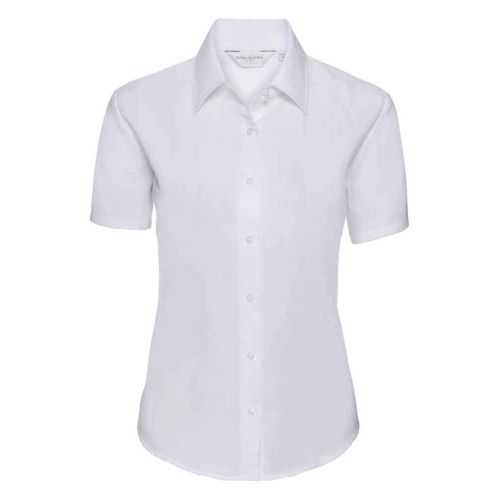 Russell Athletic Collection Womens/Ladies Oxford Short-Sleeved Shirt (White) - Size X-Large