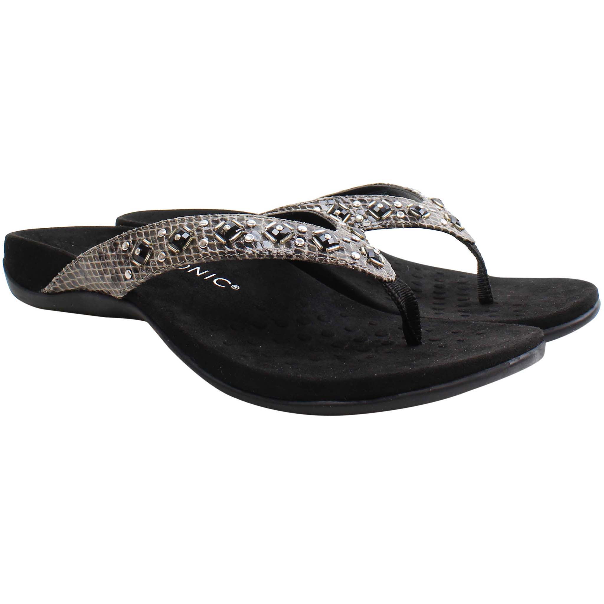 Thumbnail - Vionic Floriana Snake Damen Schwarze Flip-Flops