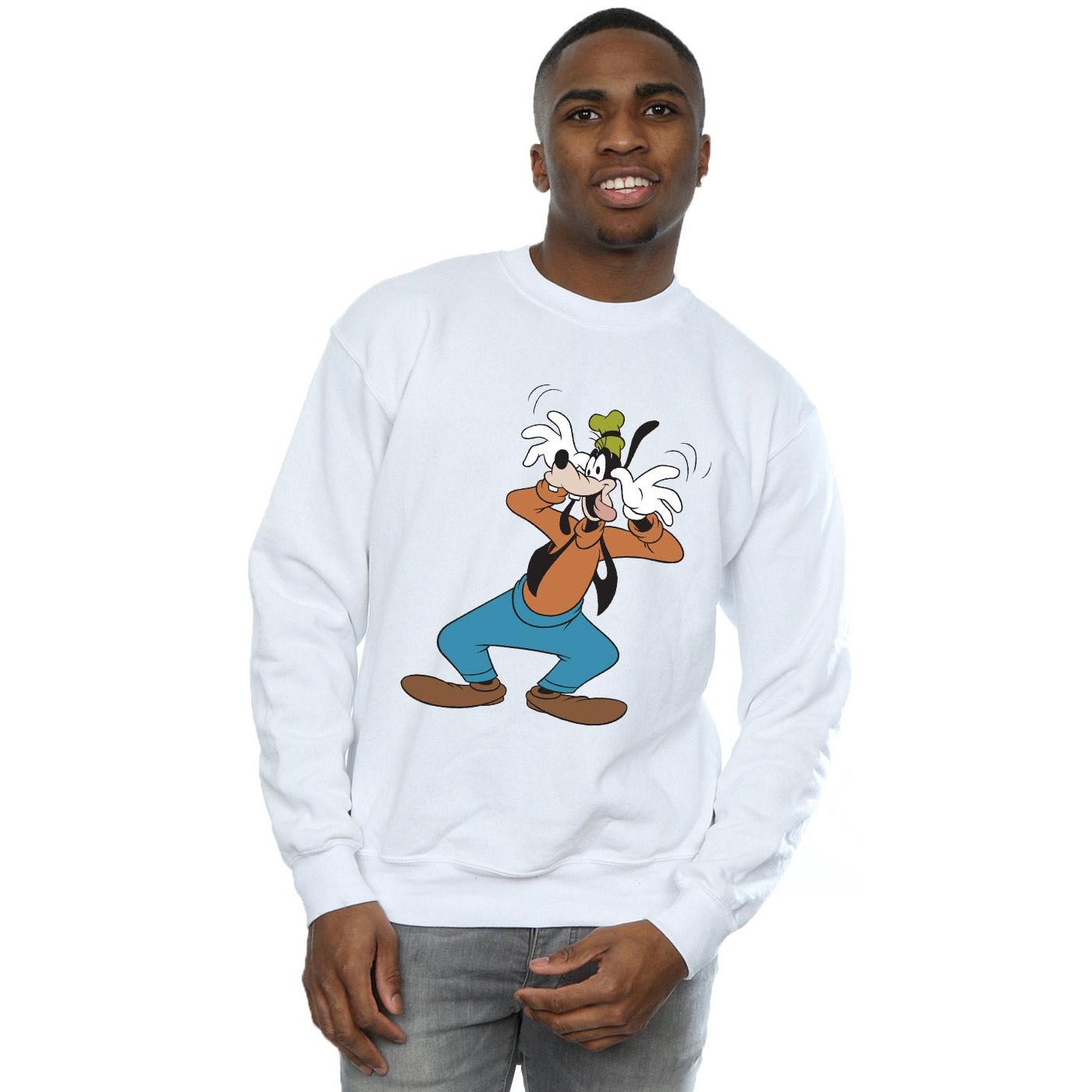 Disney Mens Crazy Goofy Sweatshirt (White) herr – bild 2
