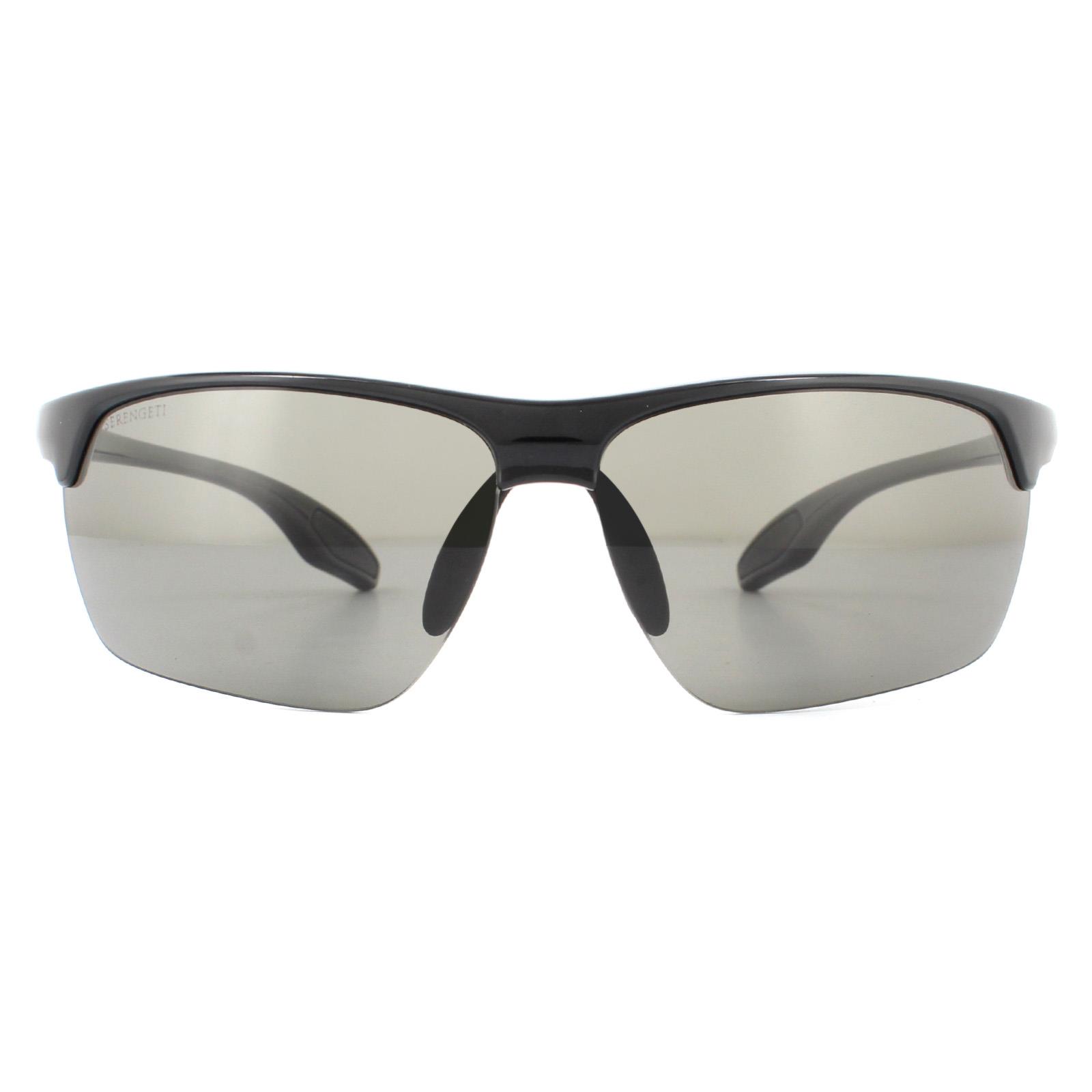 Thumbnail - Lunettes De Soleil Serengeti Linosa 8510 Shiny Noir Phd 2.0 Polarisé CPG Gris