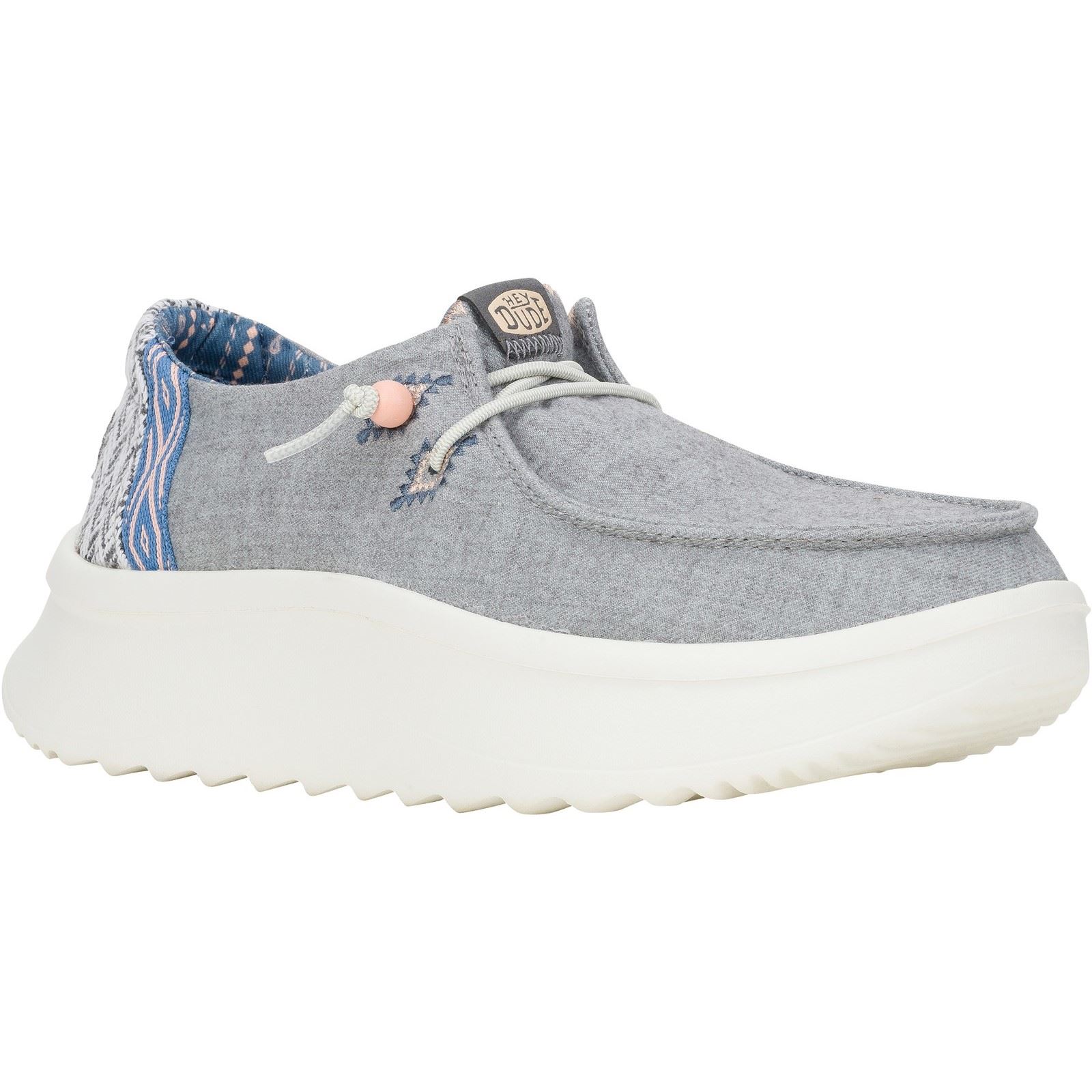 Thumbnail - HEYDUDE Wendy Peak Chambray Woven Polyester Damen Grau Loafers