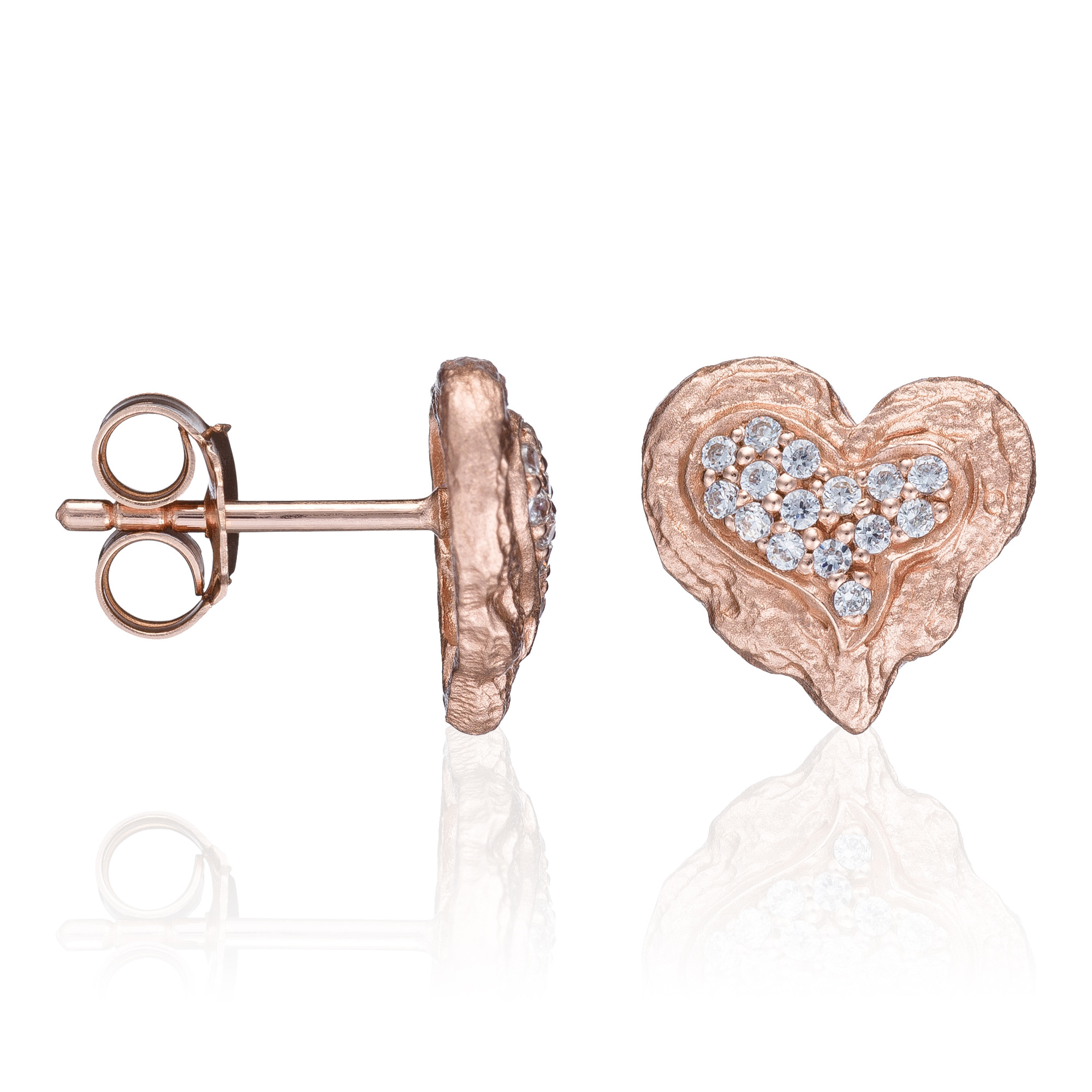 Thumbnail - Orphelia 'Hazel' Ohrstecker aus 925er Sterlingsilber für Damen - Rosé ZO-7082/1