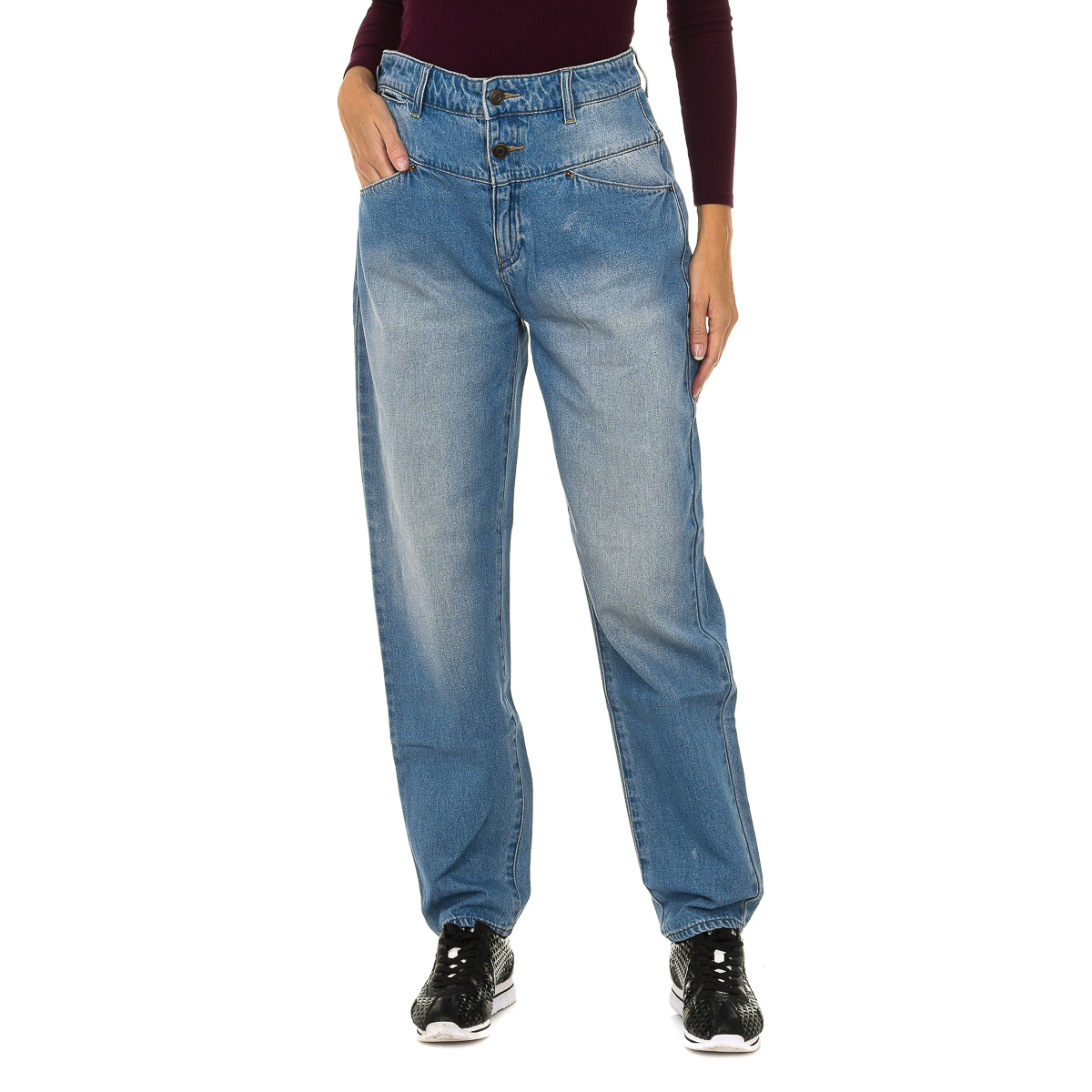 Lange getragen Effekt Denim Hosen 6Y5J14-5DWQZ Frau