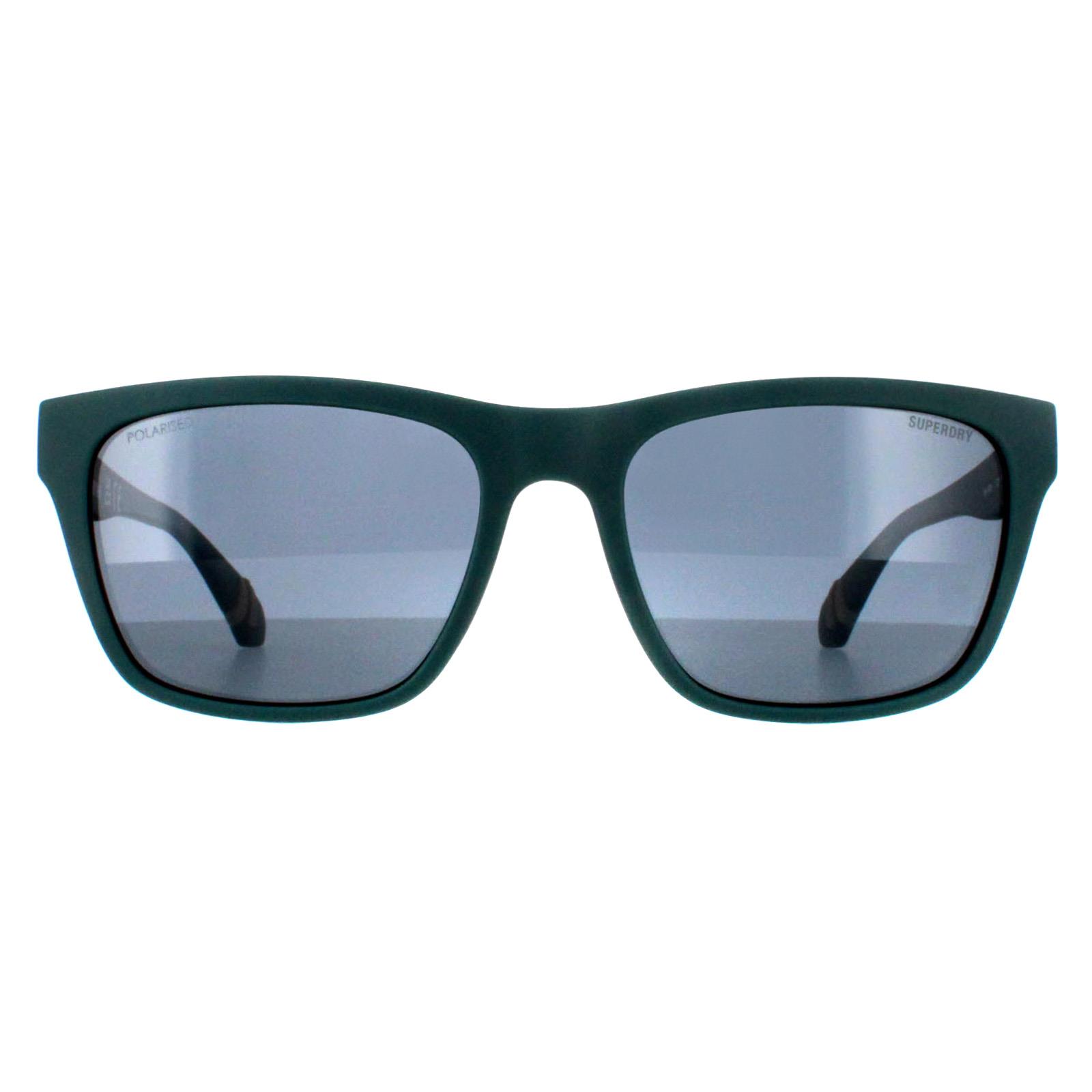 Superdry Rectangle Mens Green Grey Polarized 5009 - One Size