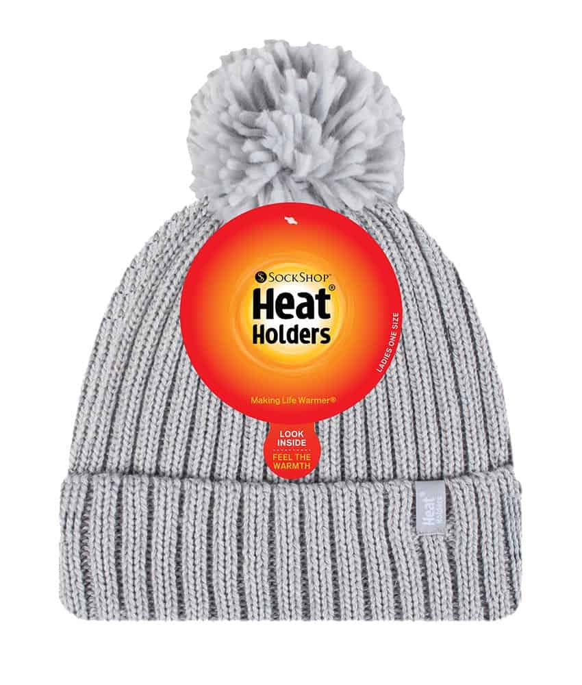 Heat Holders Ladies Ribbad Manschett Termisk Isolerad Vinter Pom Pom Bobble Mössa dam – bild 2