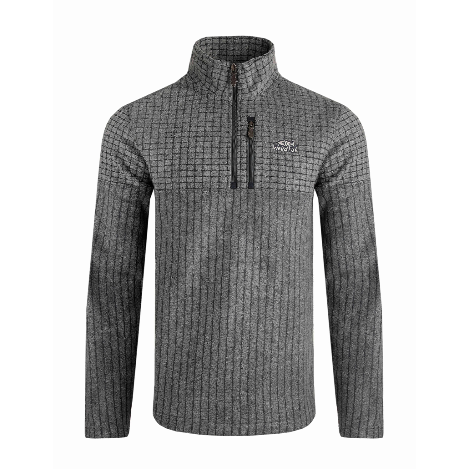 Thumbnail - Weird Fish - "Longmont" Fleece-Oberteil mit kurzem Reißverschluss für Herren (Marineblau)