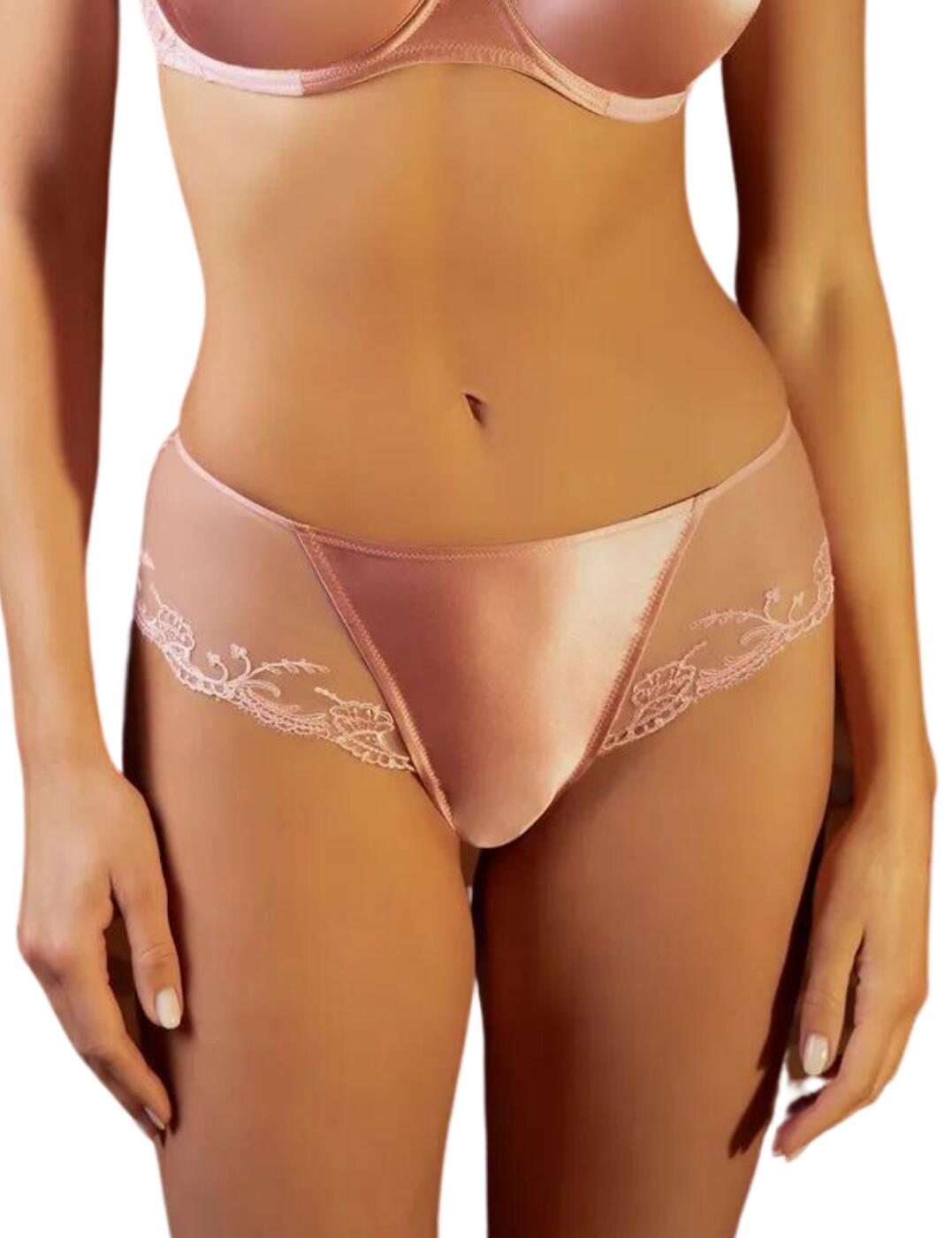 Lise Charmel Womens Splendeur Rose Mid Rise Brief – Pink – Size Small