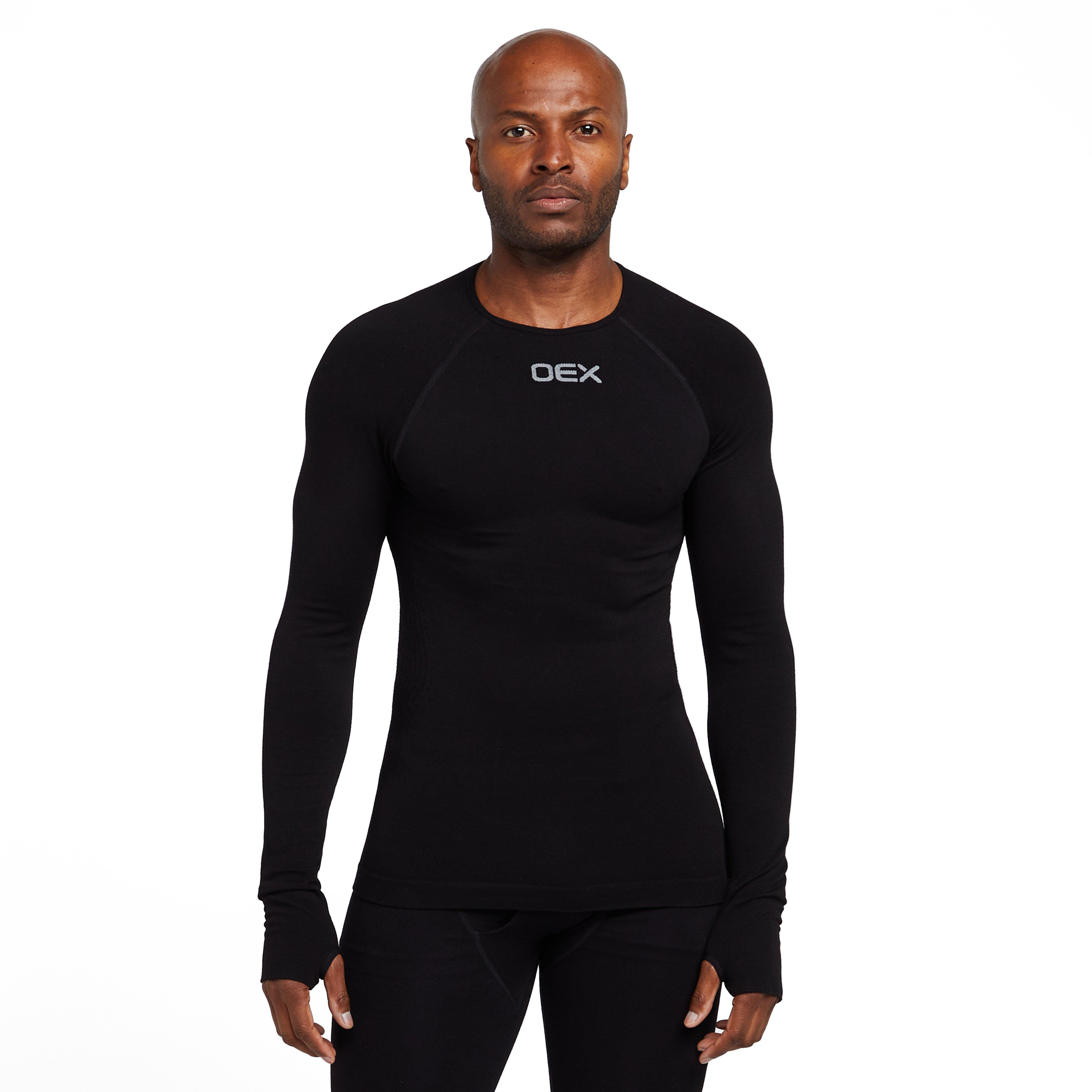 OEX Mens Barneo Lightweight, Breathable & Quick Drying Long Sleeve Baselayer Top - Grey polyamide - Size 2XL