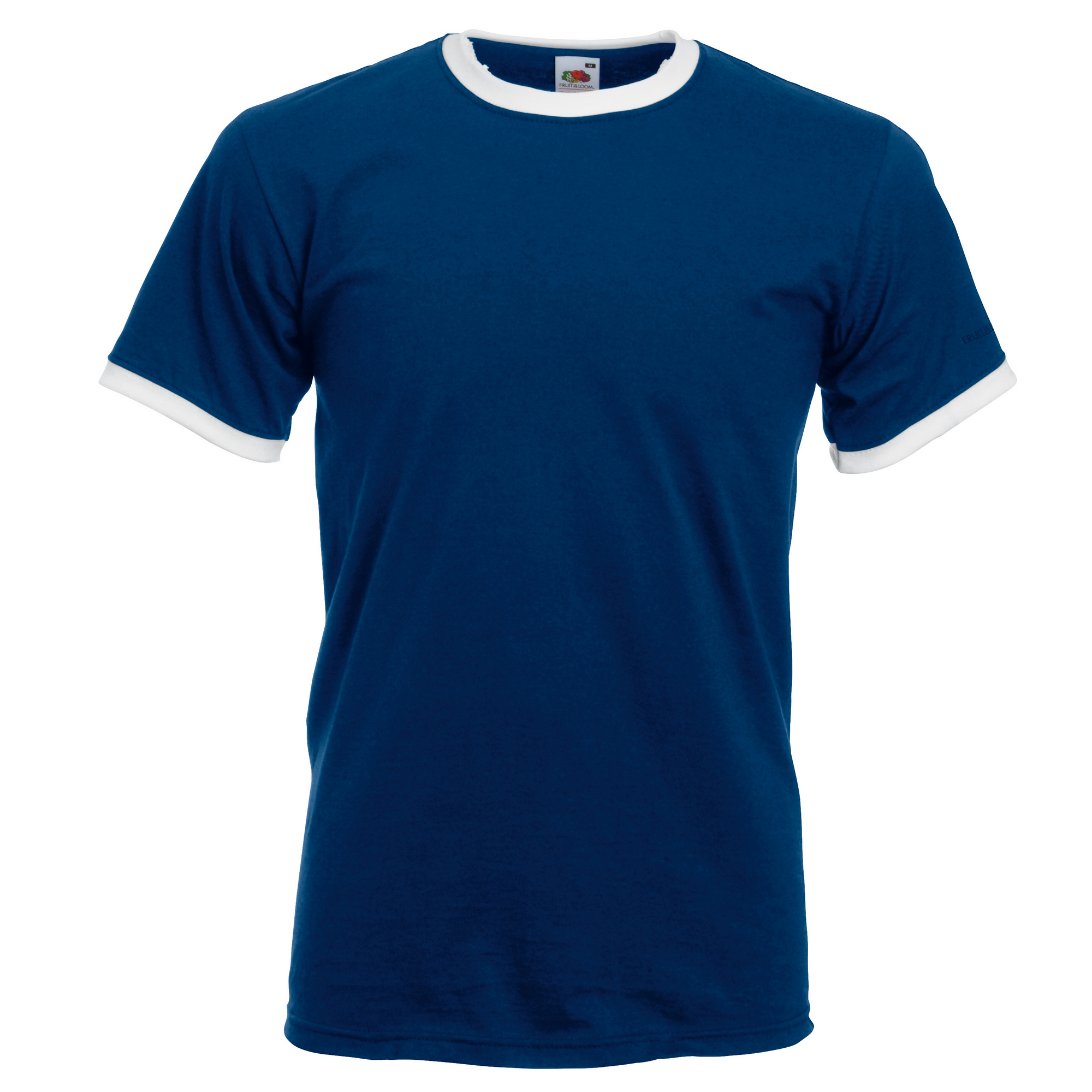Thumbnail - Fruit Of The Loom Herren Ringer T-Shirt (Marineblau/Weiß)