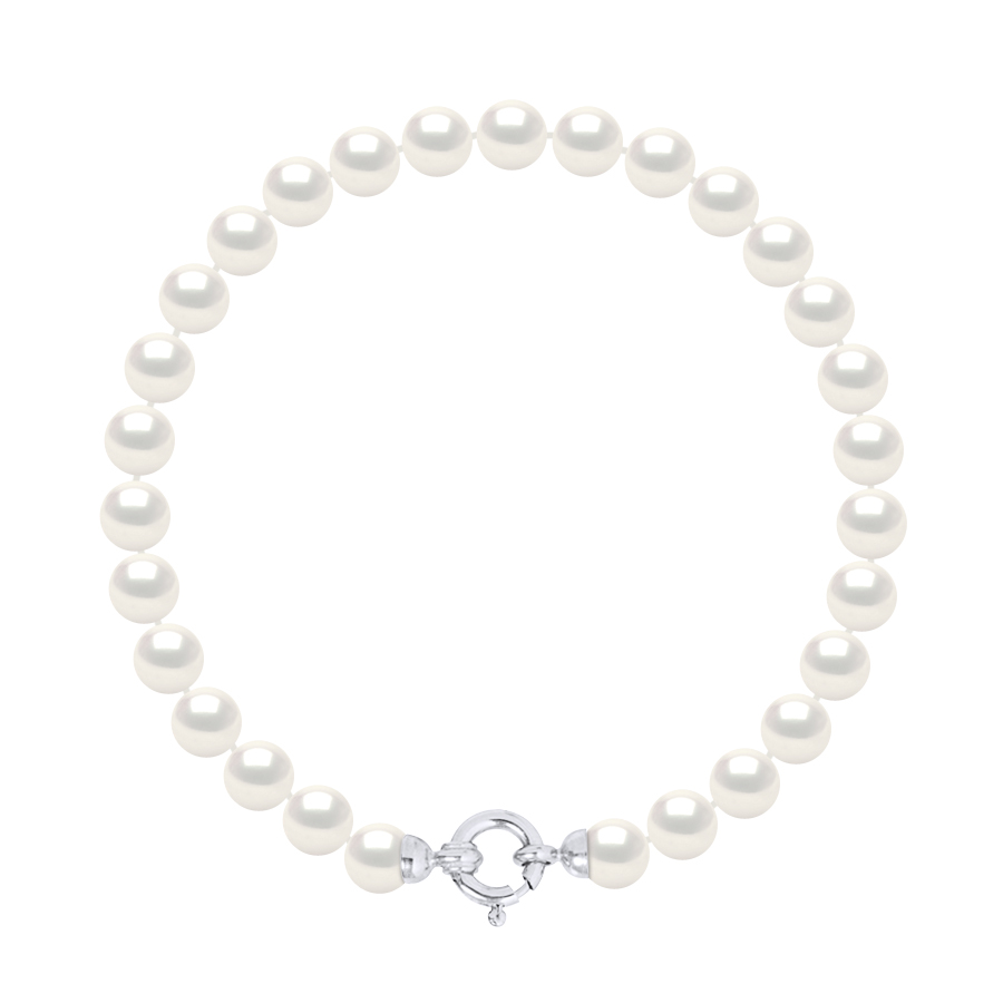 Diadema Womens - Bracelet - Real Freshwater Pearls - White Gold - One Size