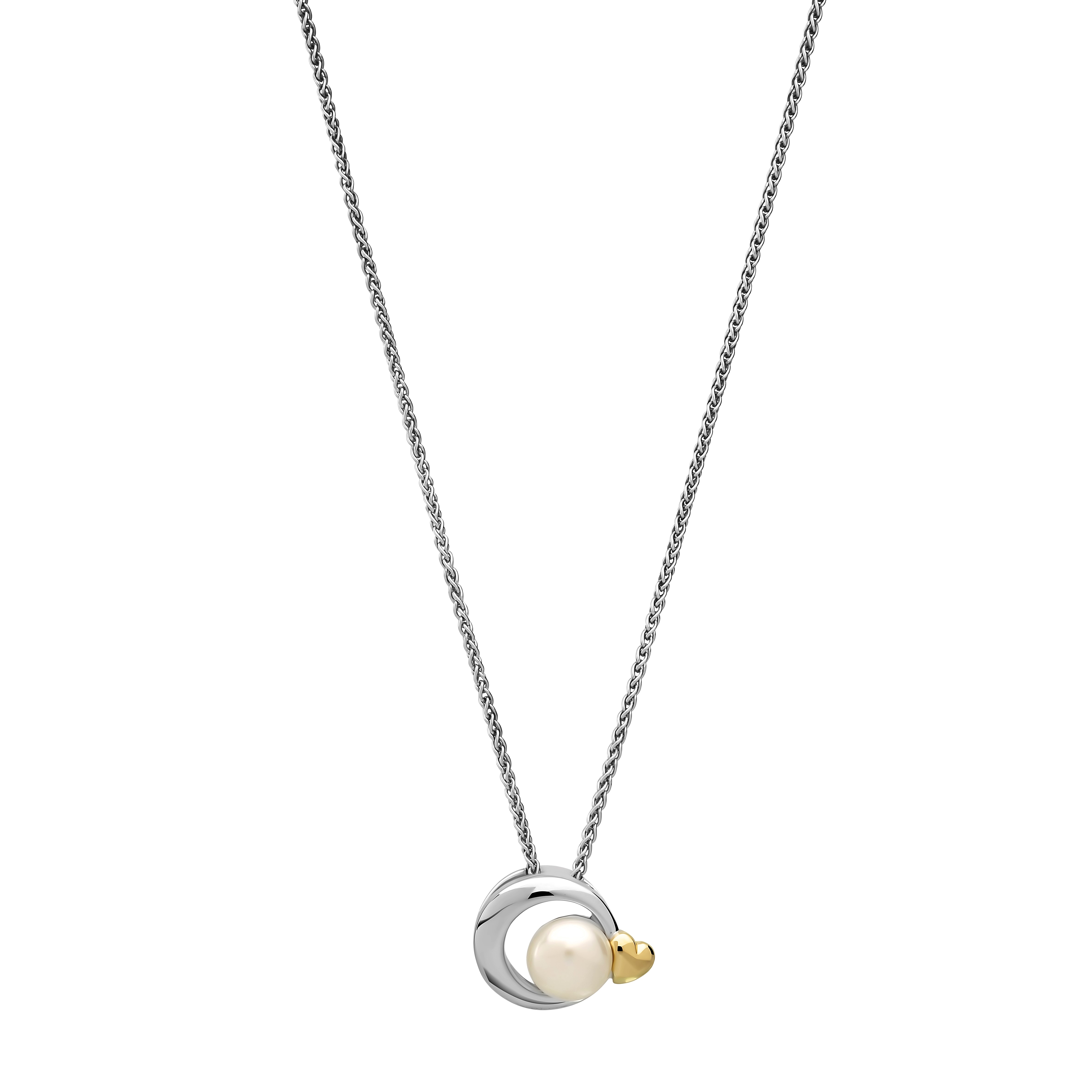 Thumbnail - Orphelia 'Mathilde' Damen 925 Sterling Silber Kette mit Anhänger - Silber/Gold ZH-7510/G